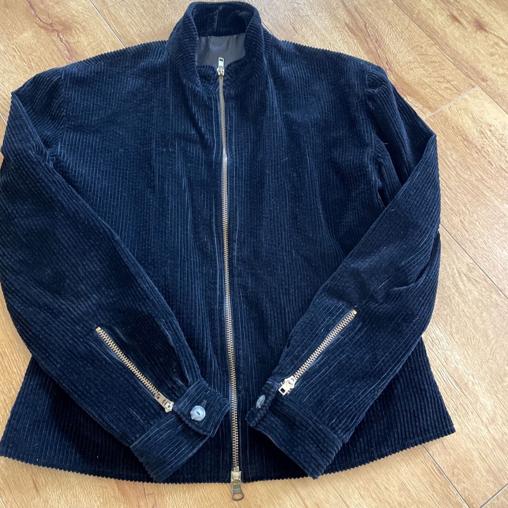 Vintage VINTAGE Didrickson Corduroy Jacket Zip Black 90s Y2K Women's S Grunge, Casual, Short Sleeve, Full Zip, Pockets, Regular Fit, Cotton Size S / US 4 / IT 40 - 5 Thumbnail