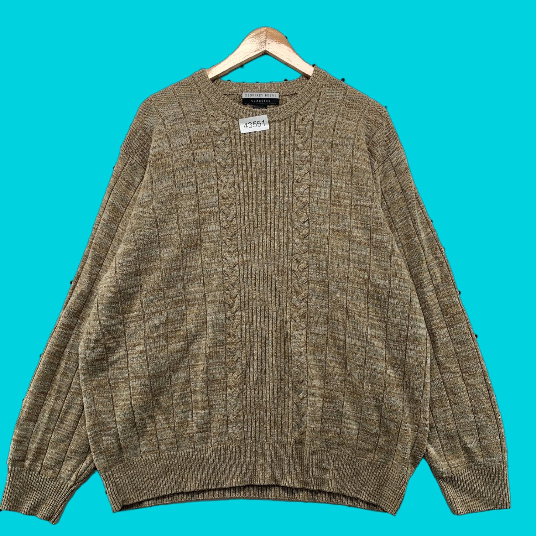 Geoffrey Beene VINTAGE Geoffrey Beene Geometric Knit Sweater 2XL Brown Acrylic Pullover Casual Long Sleeve Mens Size US XXL / EU 58 / 5 - 1 Thumbnail