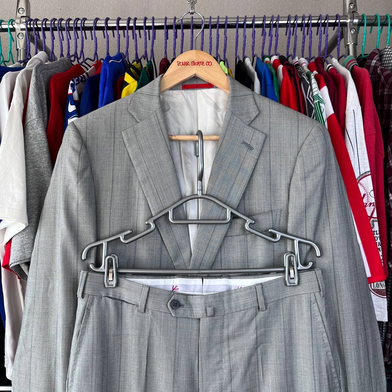 Isaia Isaia Napoli Striped Wool Gray Suit 140`s Delain Selection Size 48R - 1 Thumbnail