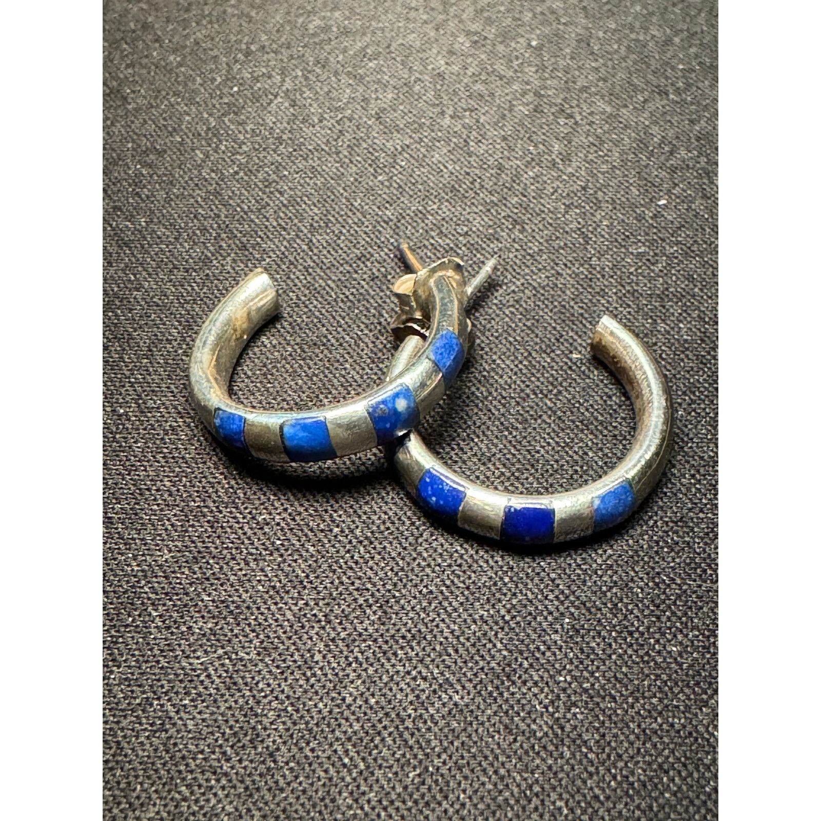 Other Vintage 925 Tested Silver Half Hoop Earrings Size ONE SIZE - 2 Thumbnail