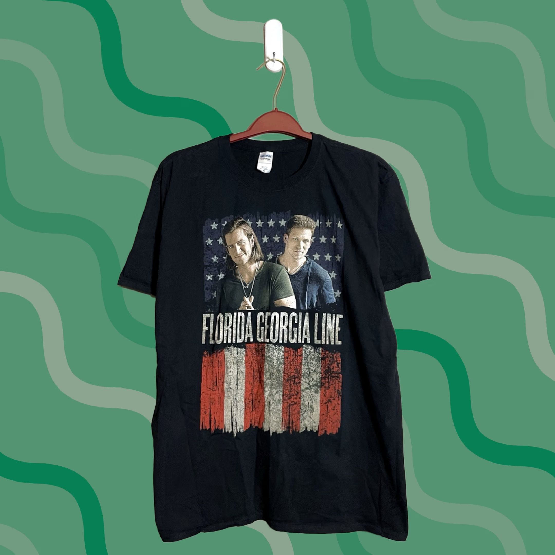 Tultex VINTAGE Florida Georgia Line Patriotic T-Shirt XL Black USA Flag Tour Men XL Crew Neck Cotton Texas? Size US XL / EU 56 / 4 - 1 Thumbnail