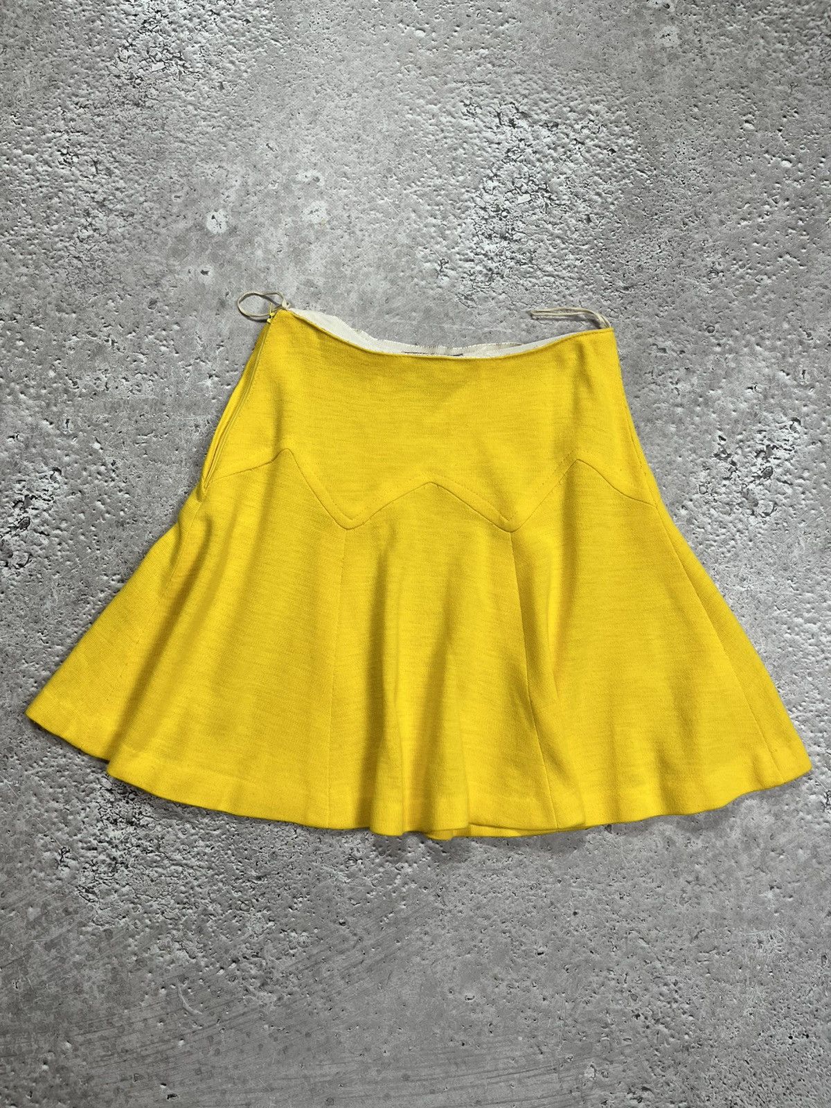 Vintage Vintage 60s Yellow Mini Skirt Ginger London Courtelle UK 24 Size 25" / US 0 / IT 36 - 13 Thumbnail