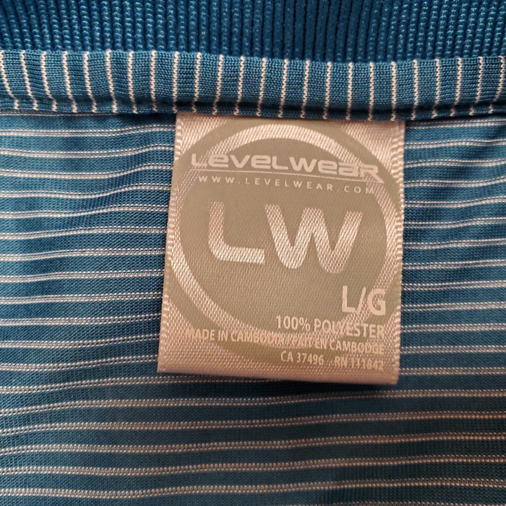 Vintage VINTAGE Levelwear Shirt Mens Large Blue Striped Polo 100% Polyester Short Sleeve Golf LW Size US L / EU 52-54 / 3 - 4 Thumbnail