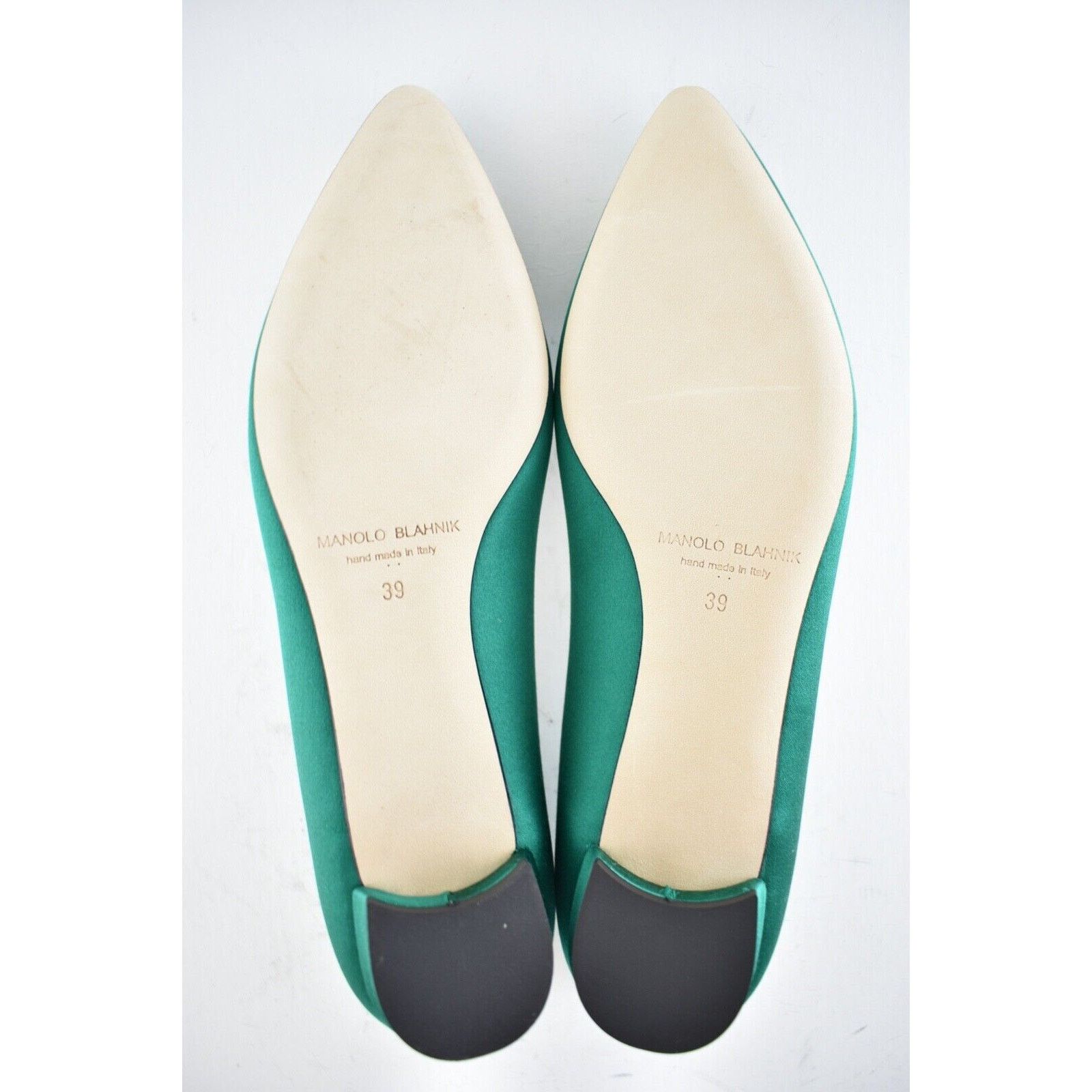 Manolo Blahnik Hangisi Emerald Satin Jewel Buckle Ballerina Ballet Flat 39 Size US 9 / IT 39 - 12 Thumbnail