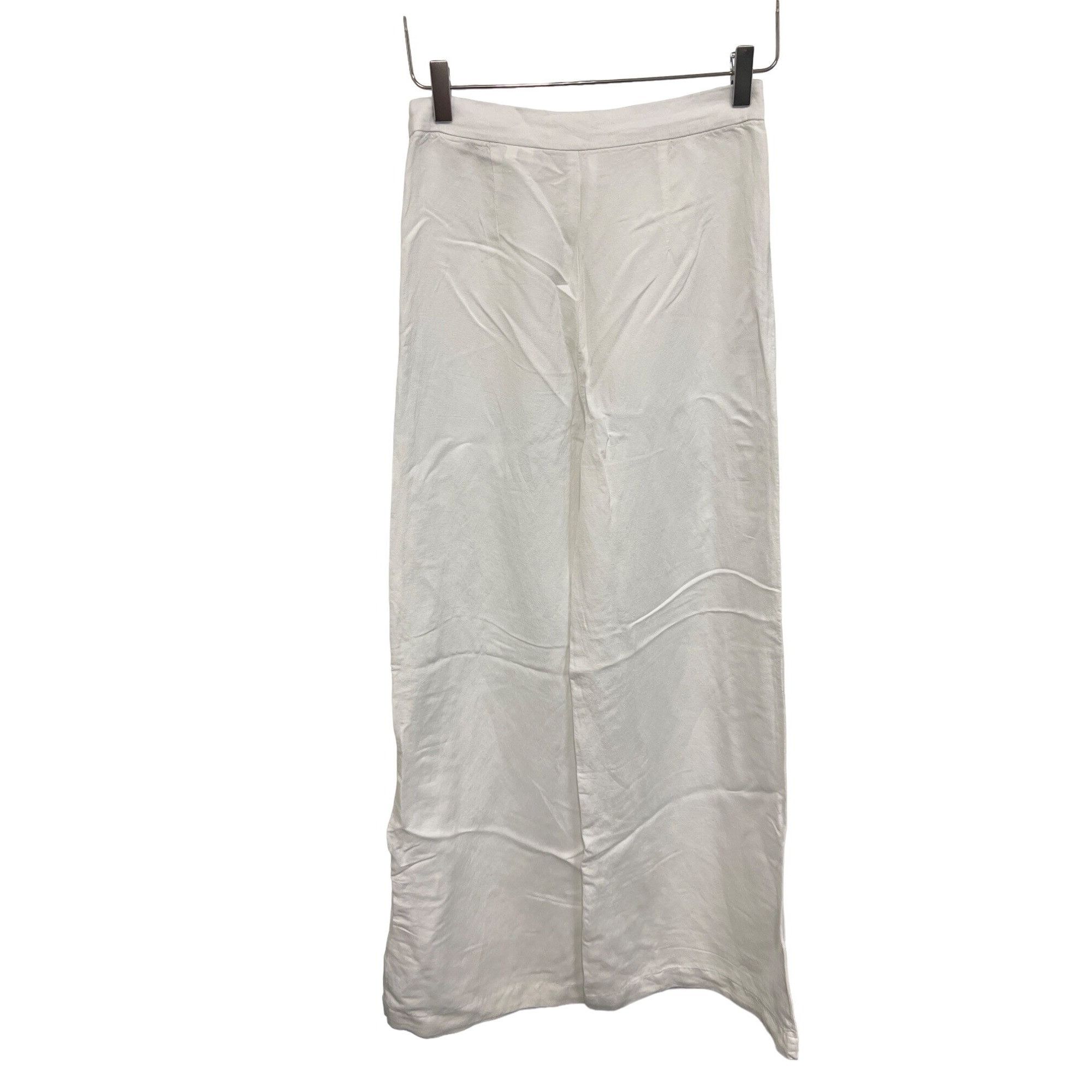 H&M H&M White Linen Blend Wide Leg Pants Flowy Size 27" / US 4 / IT 40 - 5 Thumbnail