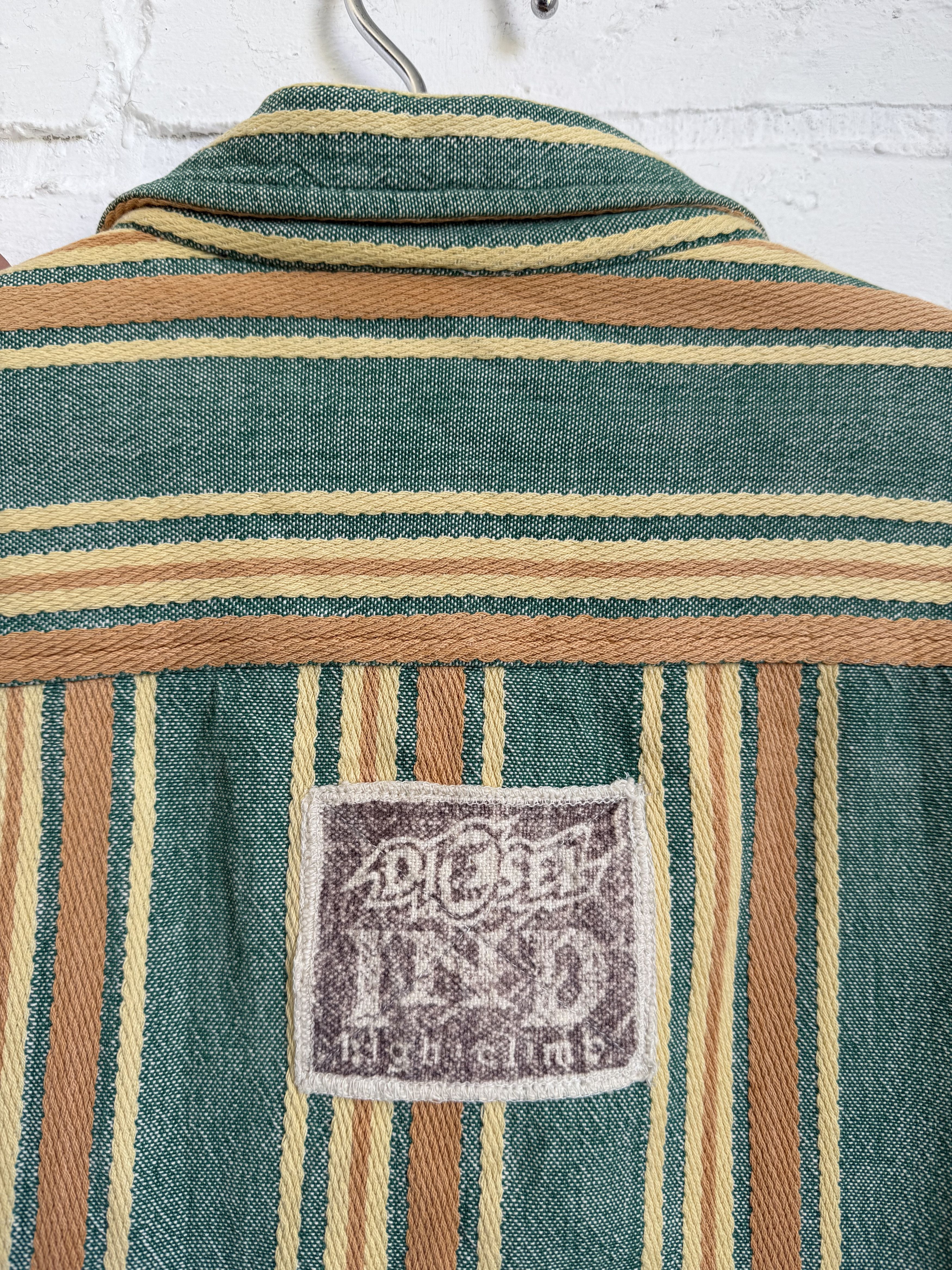 Diesel × Japanese Brand × Vintage Vintage 90s Diesel J&W Workshirt striped overshirt Size US M / EU 48-50 / 2 - 3 Thumbnail