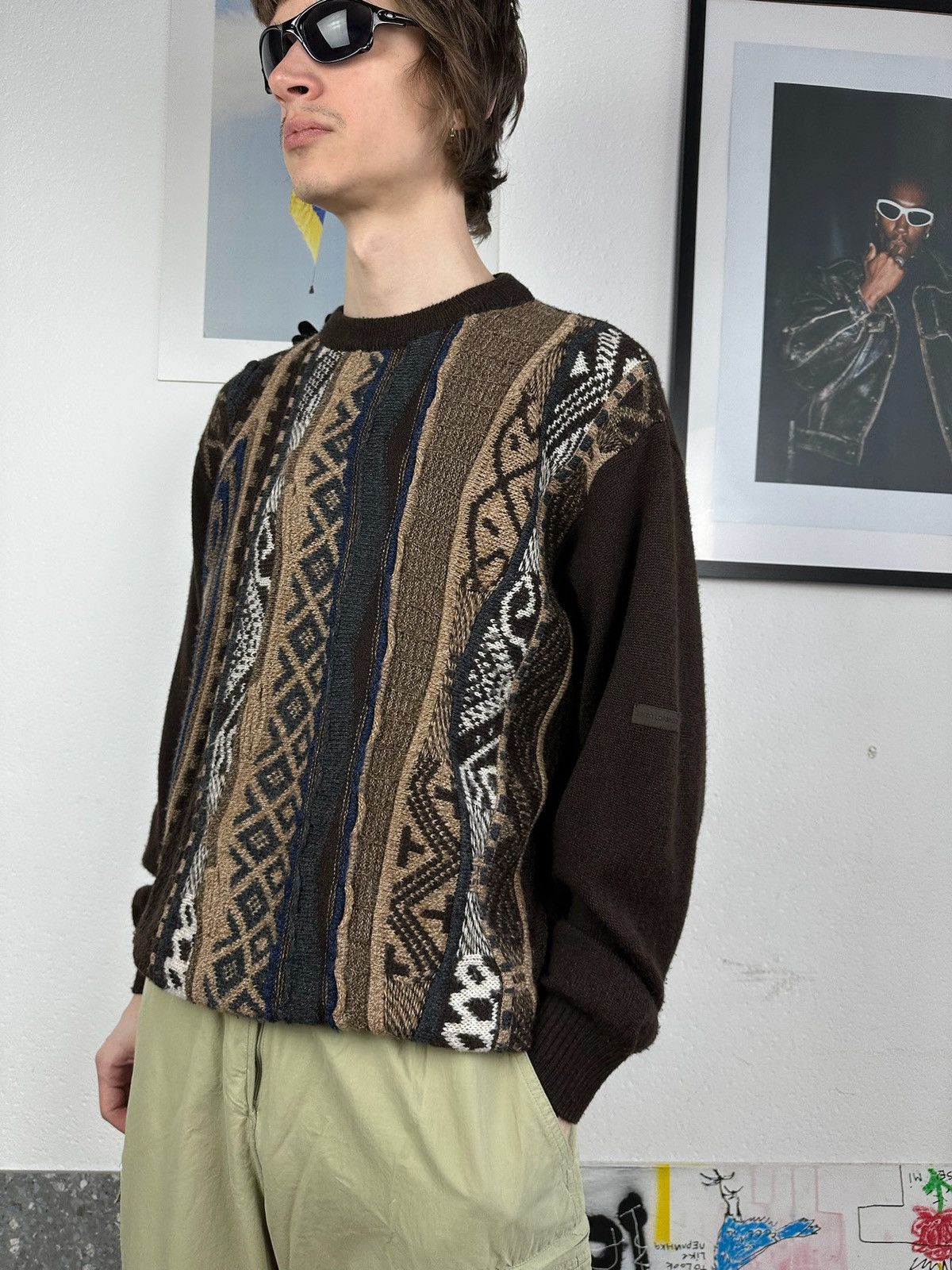Japanese Brand × Vintage Vintage Coogi Style Boxy Knit Sweater M-L Size US L / EU 52-54 / 3 - 3 Thumbnail