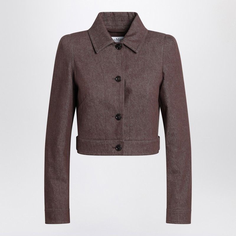 Max Mara Max Mara Cropped Brown Denim-Effect Jacket Size M / US 6-8 / IT 42-44 - 1 Thumbnail