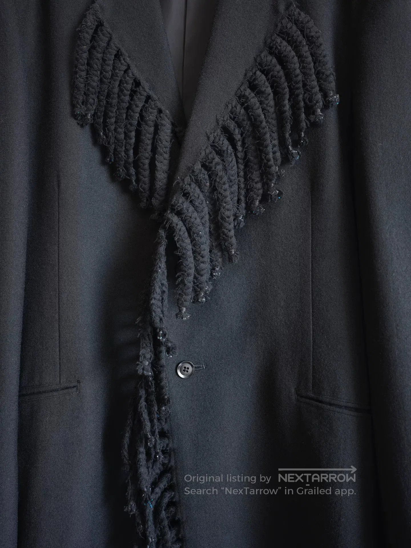 Yohji Yamamoto Yohji Yamamoto Fringed Black Jacket. Size S / US 4 / IT 40 - 5 Thumbnail