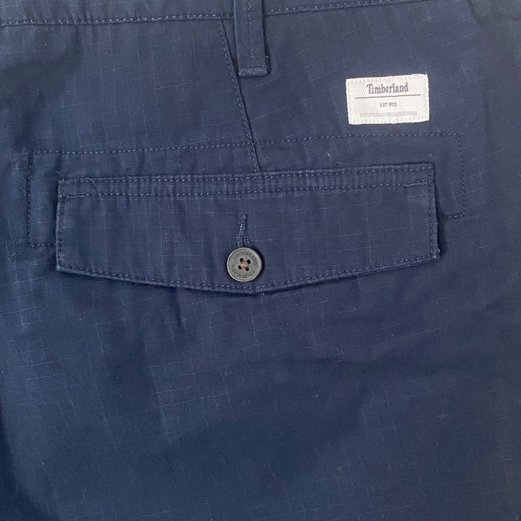 Timberland Timberland Chino Shorts Mens 38 Blue Relaxed Cotton Flat Front Pockets Casual Outdoor Ripstop Flat Front Size US 38 / EU 54 - 7 Thumbnail
