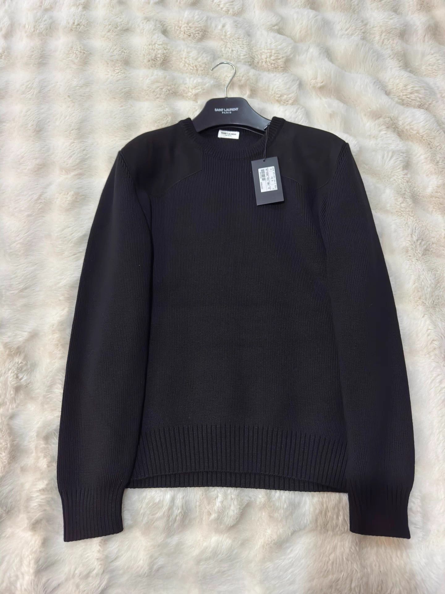 Saint Laurent Paris YSL SLP Hedi 14 black wool lambskin sweater XL new Size US XL / EU 56 / 4 - 1 Thumbnail