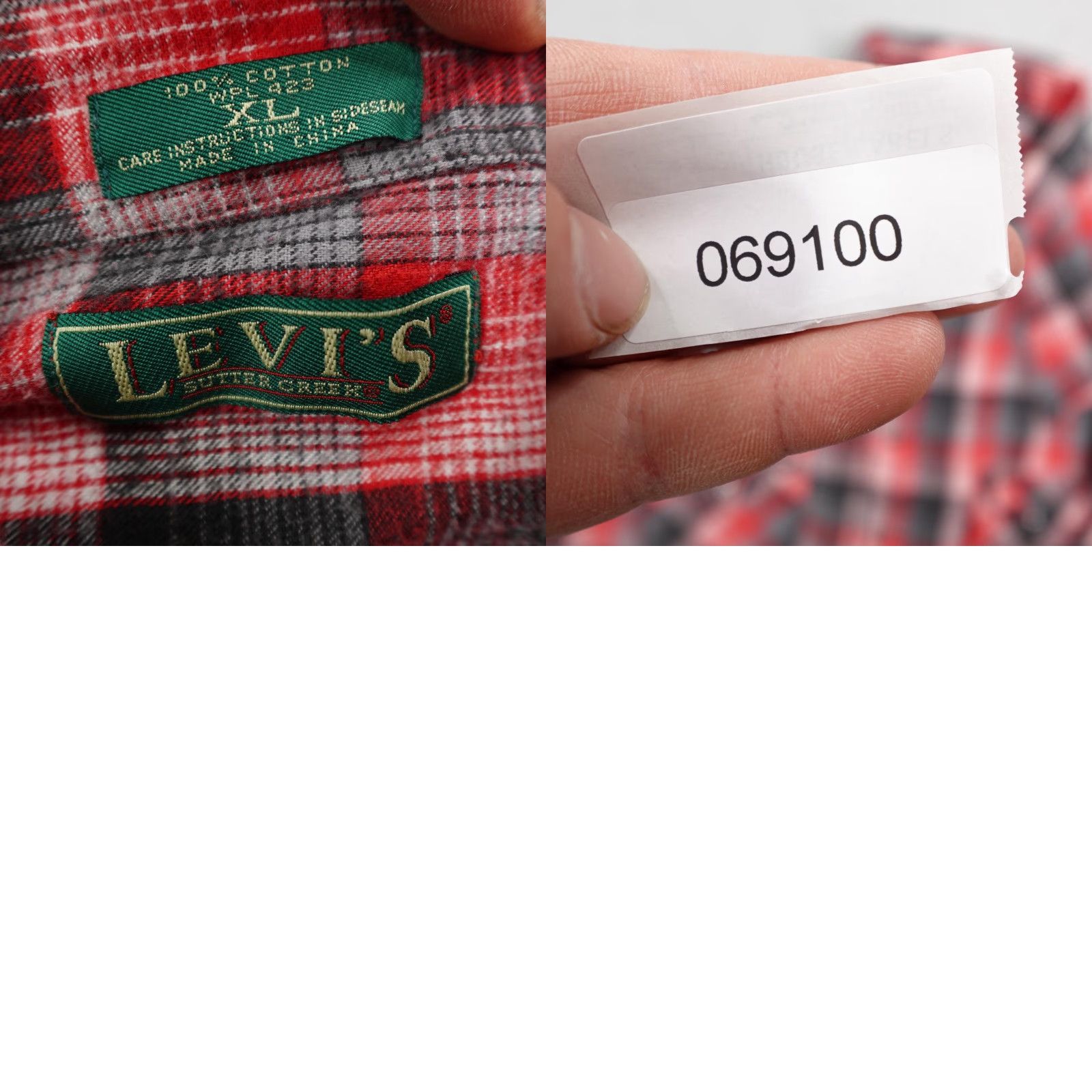 Levi's VINTAGE Levi's Shirt Mens XL Red Gray Flannel Sutter Creek Western Pearl Snap 90s Size US XL / EU 56 / 4 - 8 Thumbnail