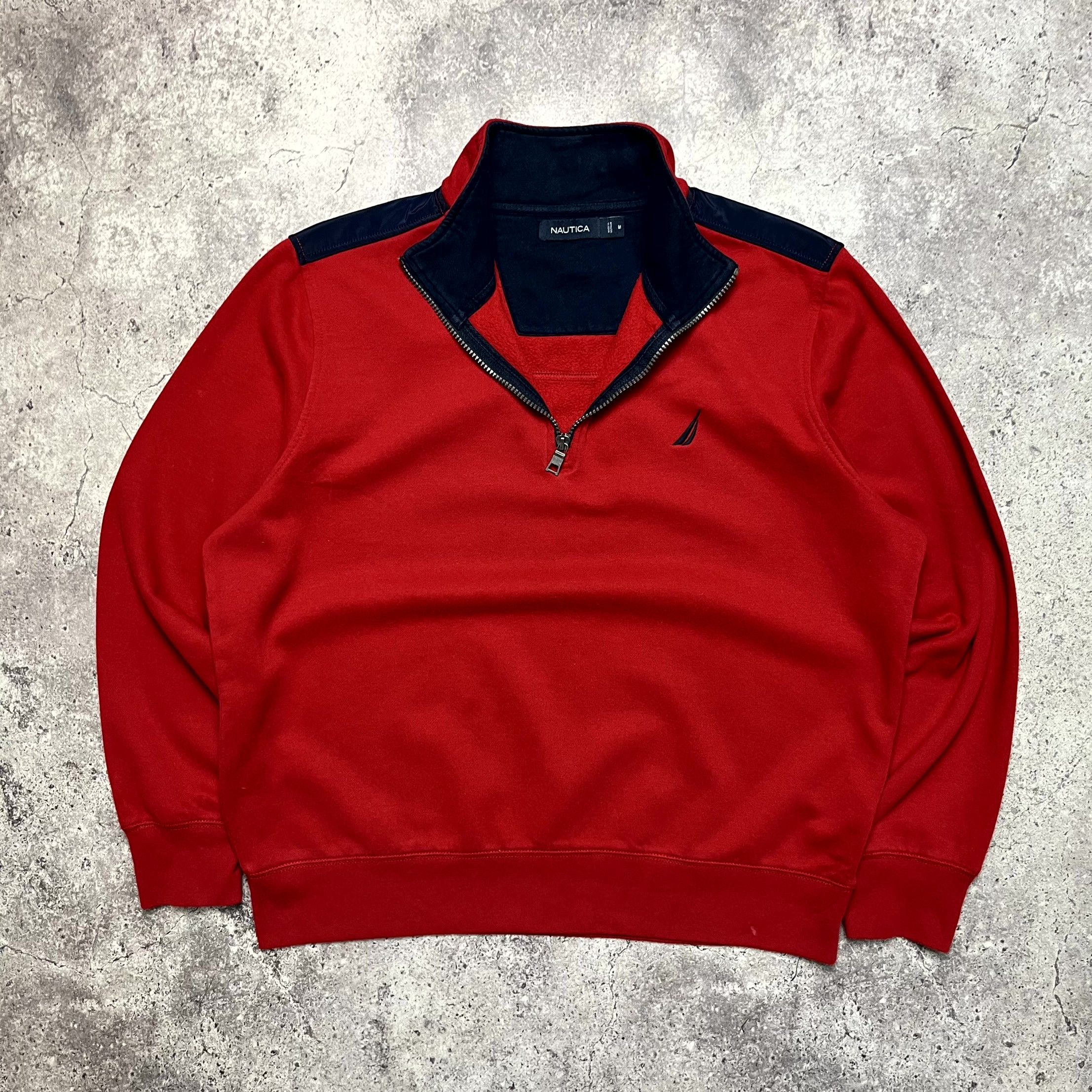 Nautica Nautica Red 1/4 Zip Fleece Pullover Embroidered Logo Size M Size US M / EU 48-50 / 2 - 1 Thumbnail