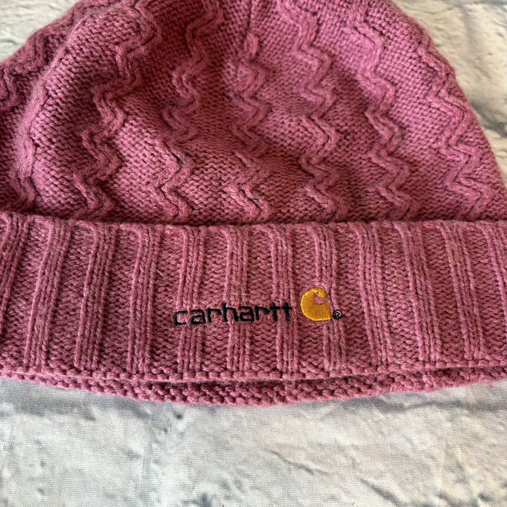 Carhartt Carhartt Beanie Ladies Knit Cuffed Zig Zag Purple Pink Women's Hat RARE Size ONE SIZE - 2 Thumbnail