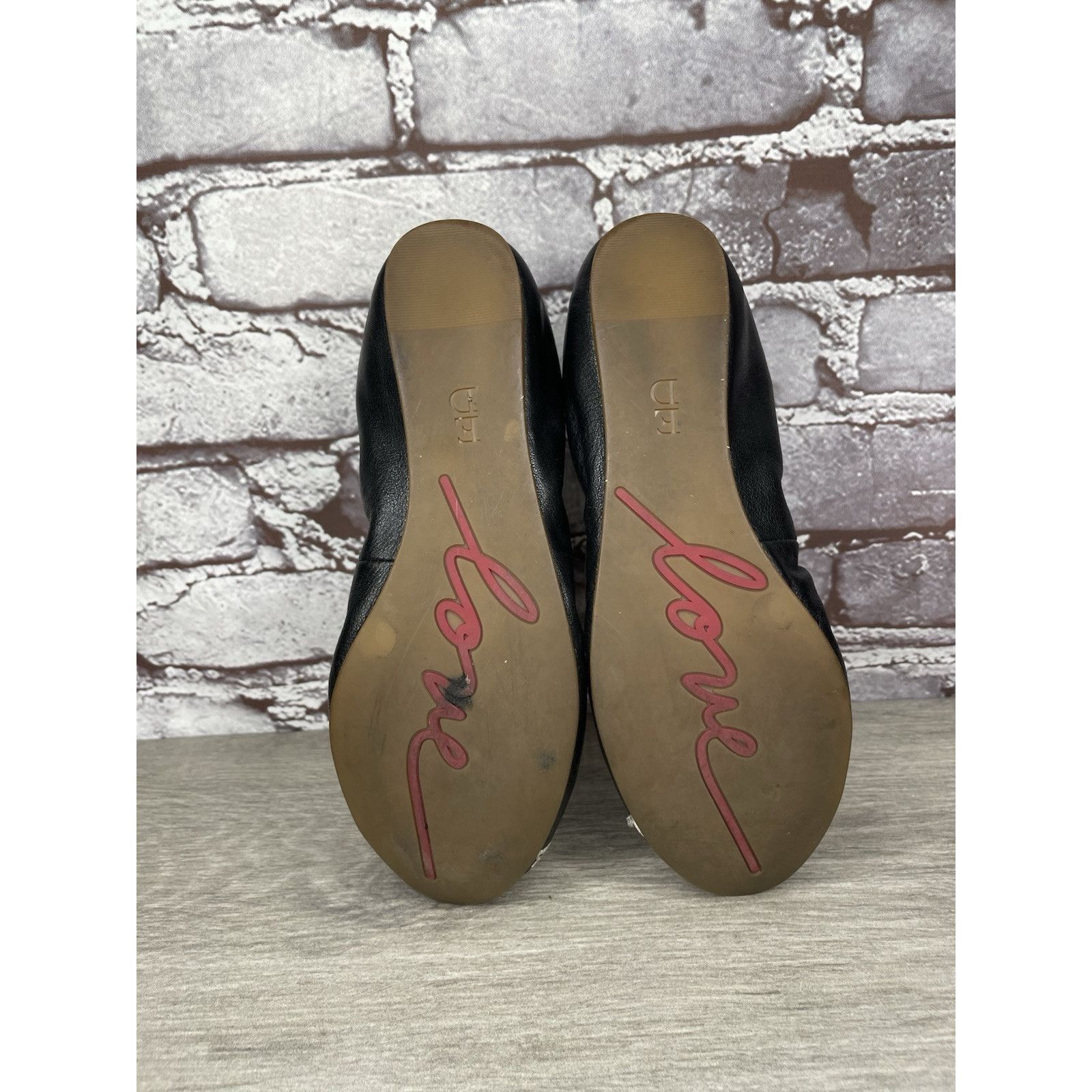 Other Ellen Degeneres ED Love Black Leather Ballerina Flats Shoes Size US 6 / IT 36 - 7 Thumbnail
