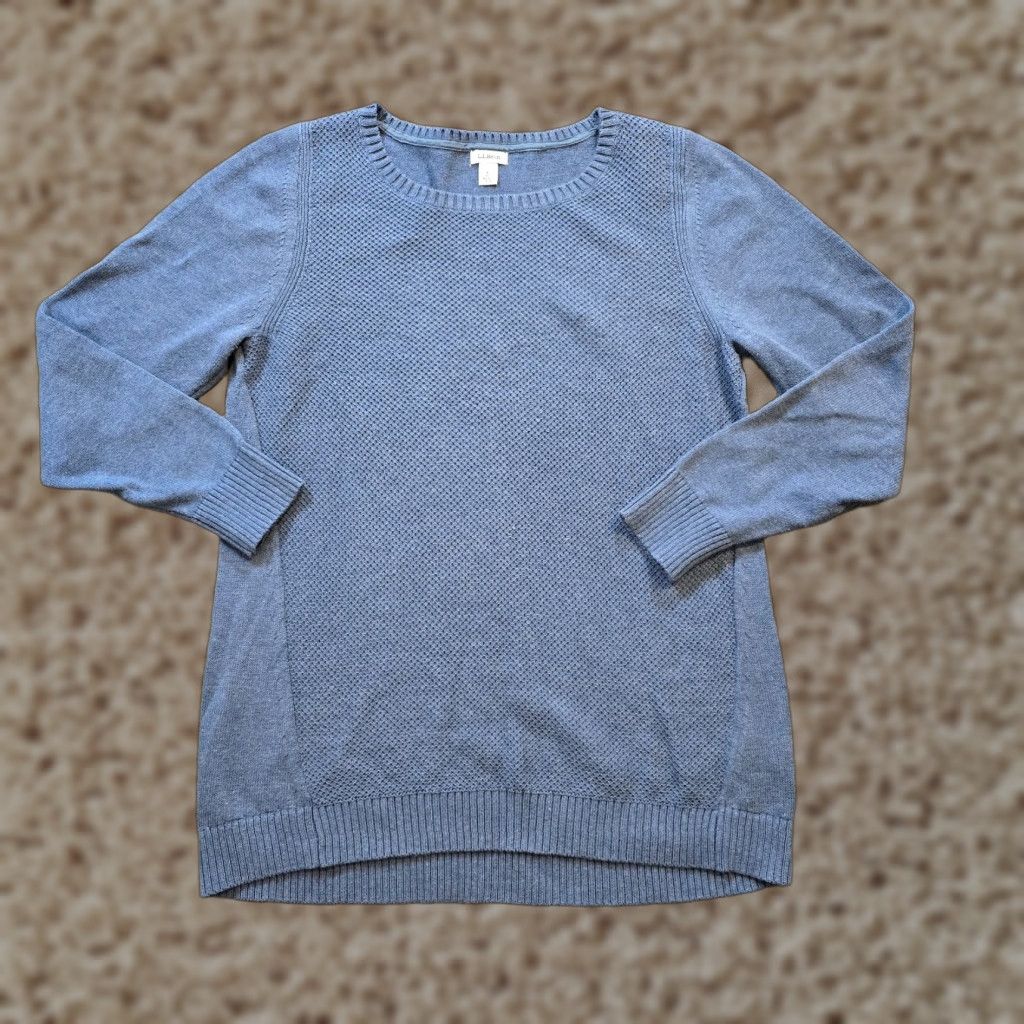 Vintage LL Bean Sweater Womens Large Blue Waffle-Knit Long Sleeve Pullover Casual Capsule Size L / US 10 / IT 46 - 1 Thumbnail