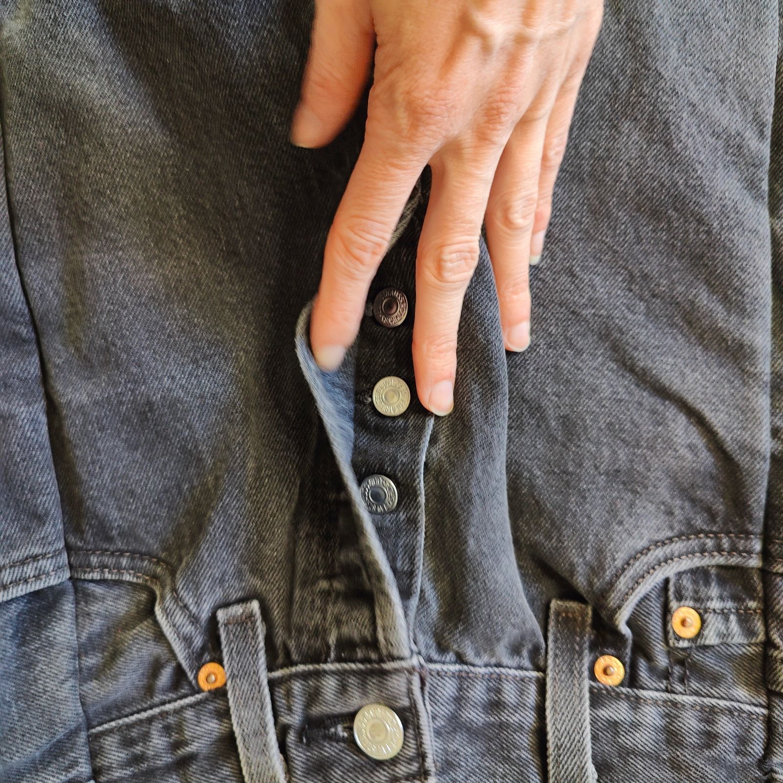 EB Denim EB Denim OG Reworked Levi's Womens 26 Gray Wash Size 26" / US 2 / IT 38 - 5 Thumbnail