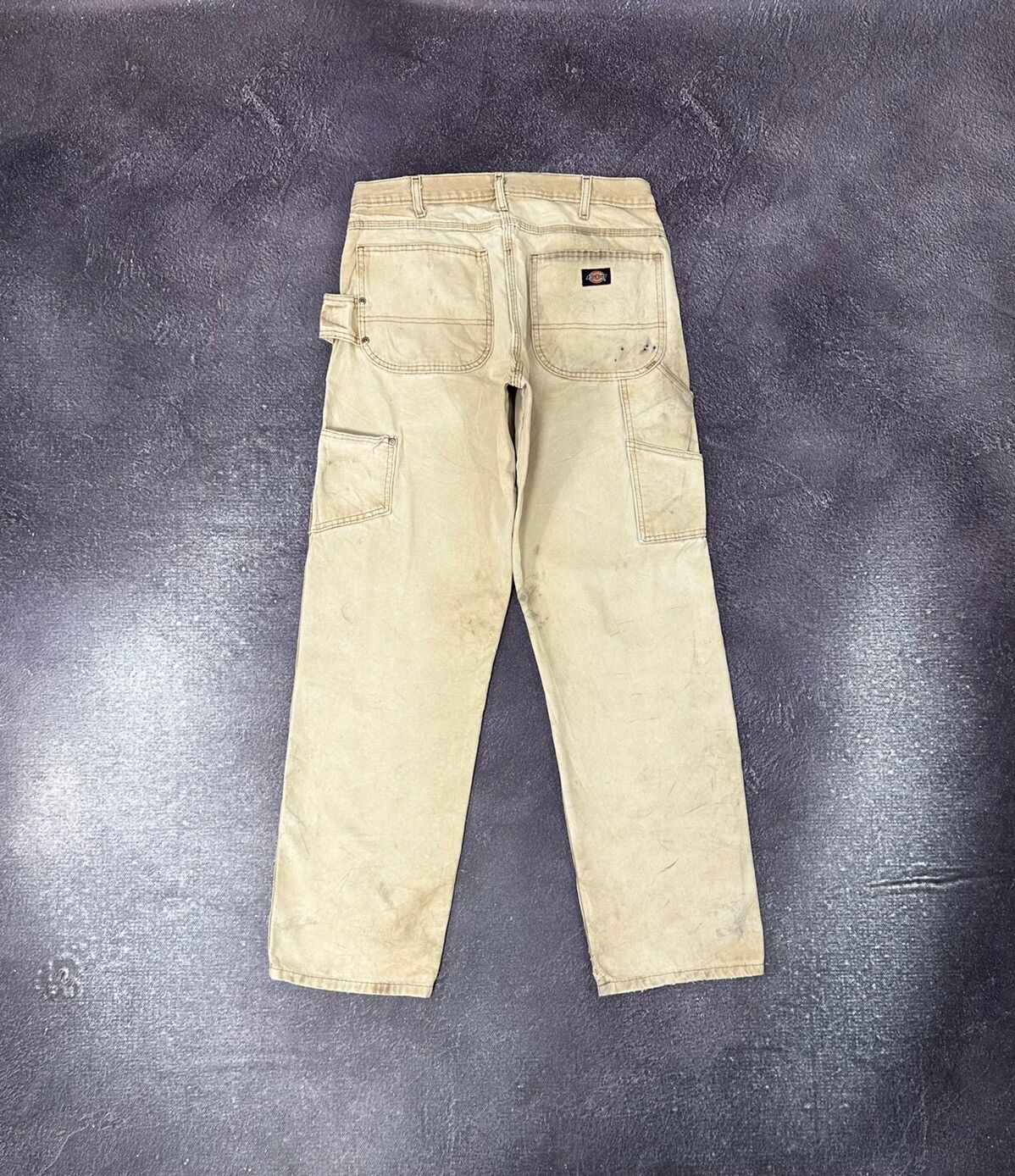 Pre-owned Dickies X Vintage 90's Dickies Distressed Faded Baggy Y2k Work Pants In Cream