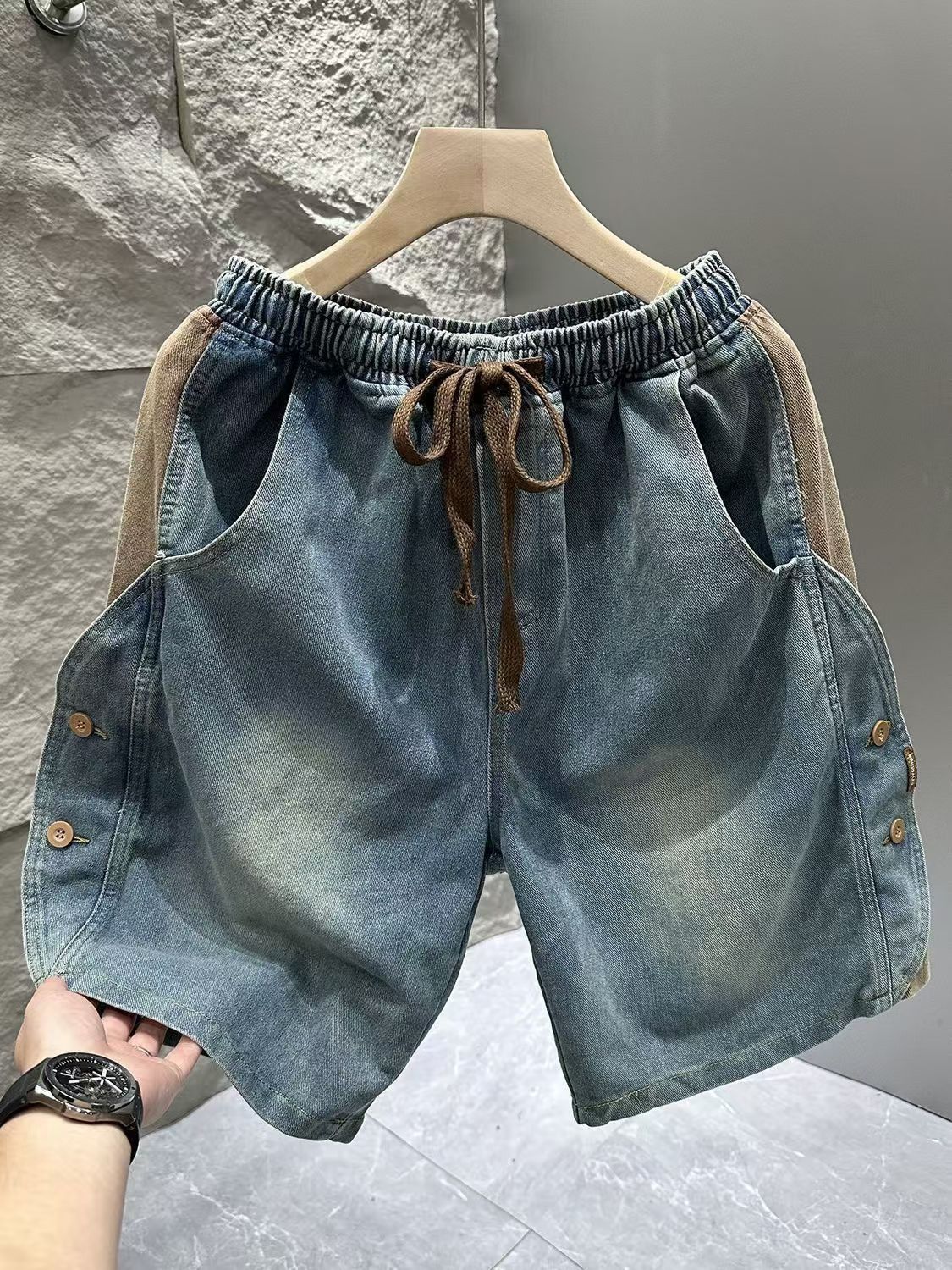 Vintage Vintage Washed Side Button Denim Shorts Size M Size US 30 / EU 46 - 1 Thumbnail