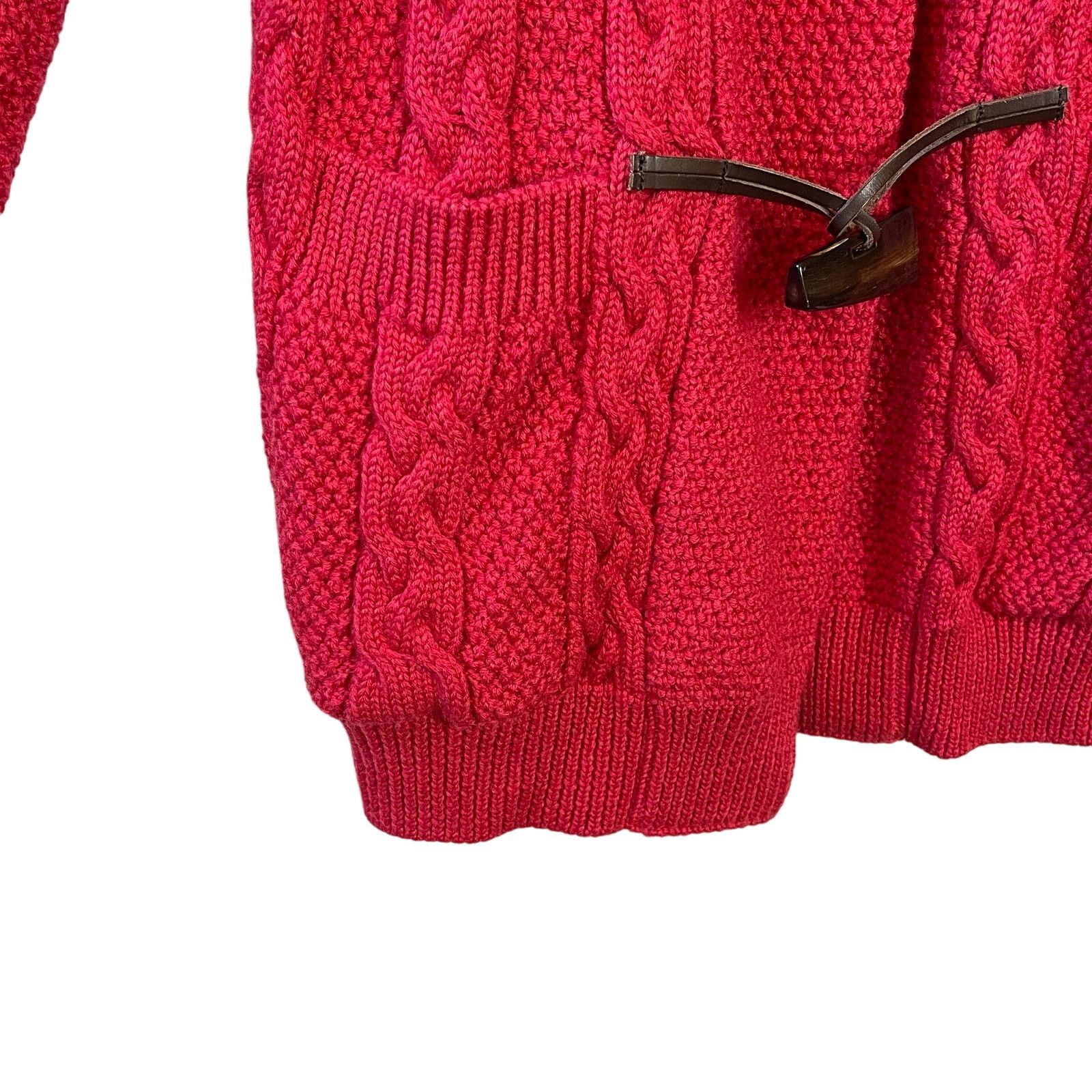 Other Leggiadro Raspberry Cable Knit Toggle Cardigan Size L Size L / US 10 / IT 46 - 4 Thumbnail