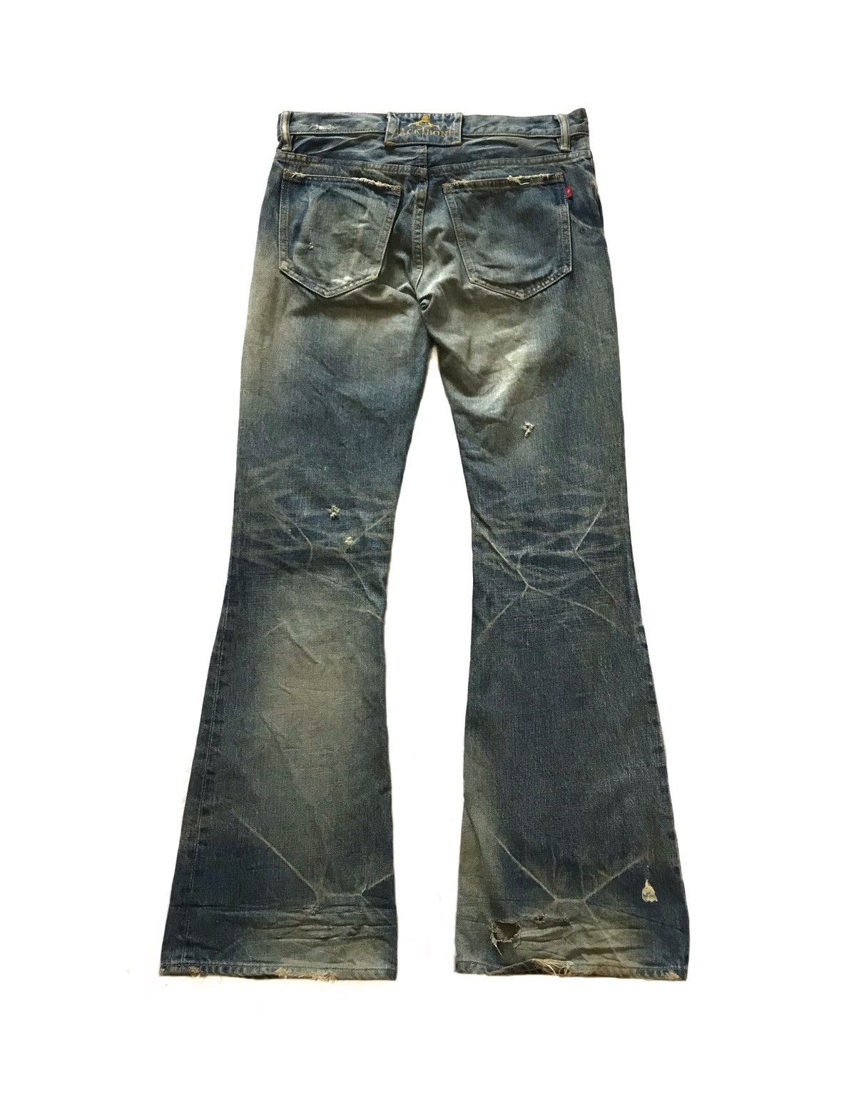 Backbone JAPANESE BRAND BACKBONE DISTRESSED FLARE JEANS Size US 31 - 2 Thumbnail