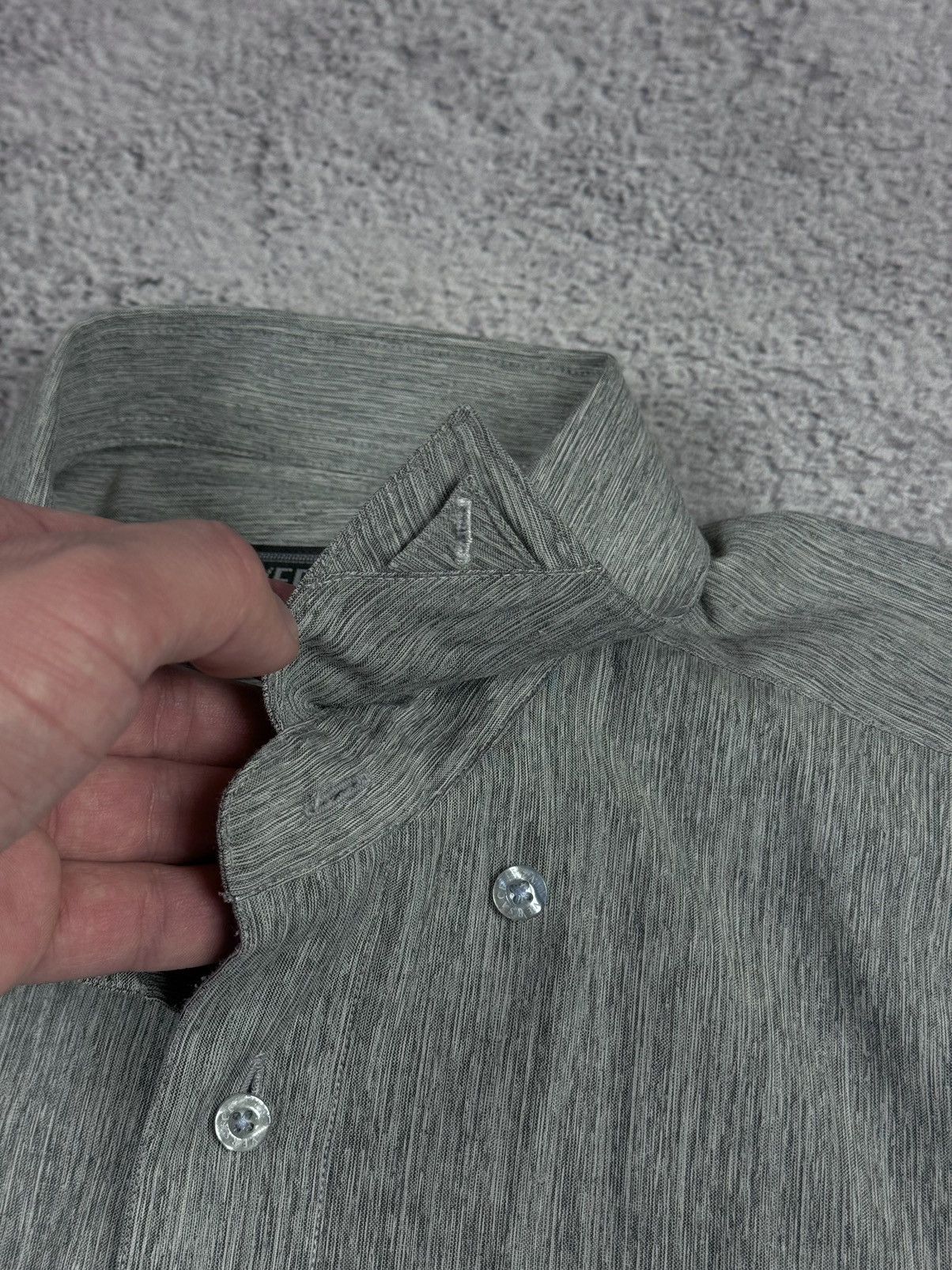 Designer × Versace × Vintage Vintage Versace Classic V2 Gray Melange Long Sleeve Shirt Size US M / EU 48-50 / 2 - 7 Thumbnail