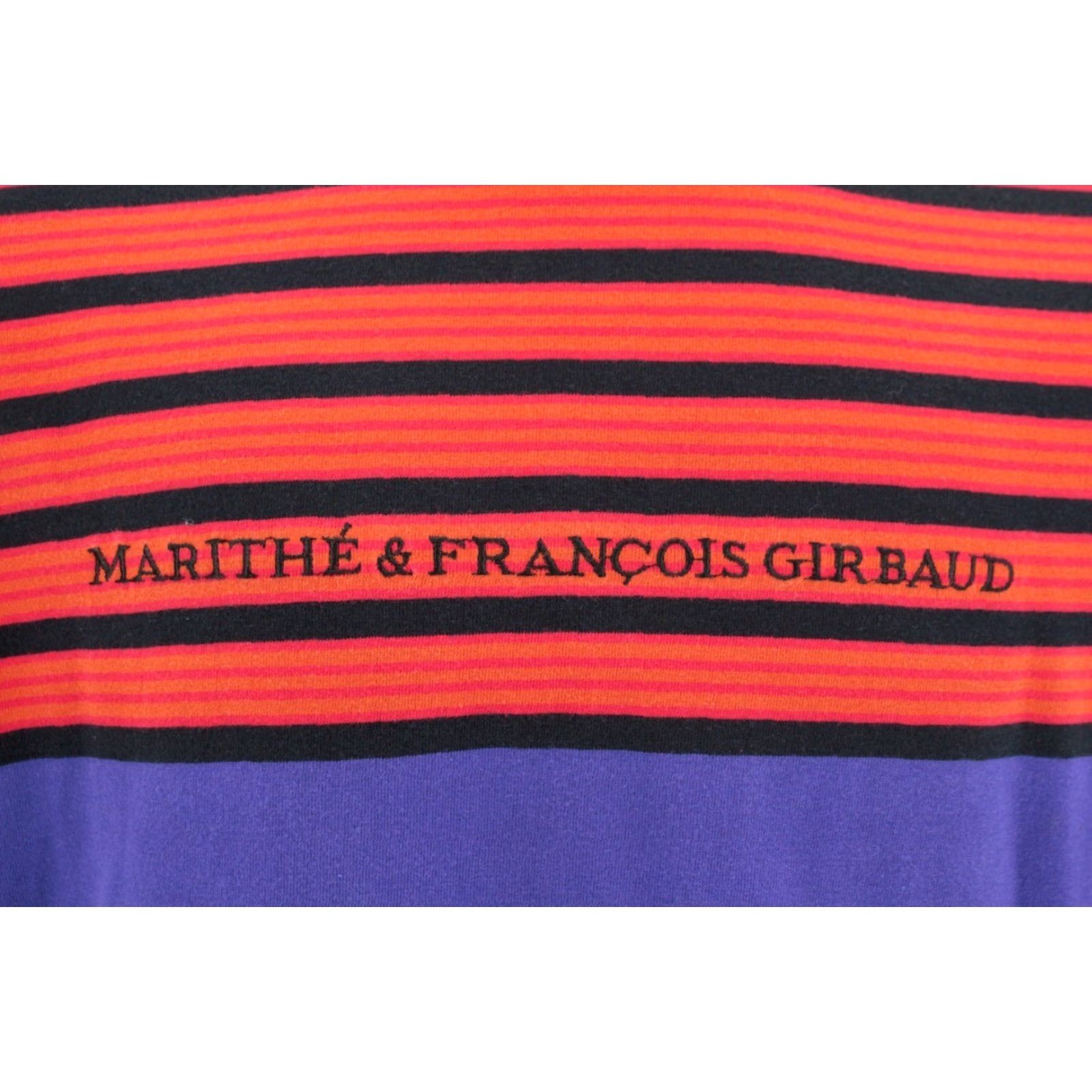 Vintage VINTAGE Men’s Marithe Francois Girbaud 90s Striped Long Sleeve Shirt L Orange Mens Size US L / EU 52-54 / 3 - 7 Thumbnail