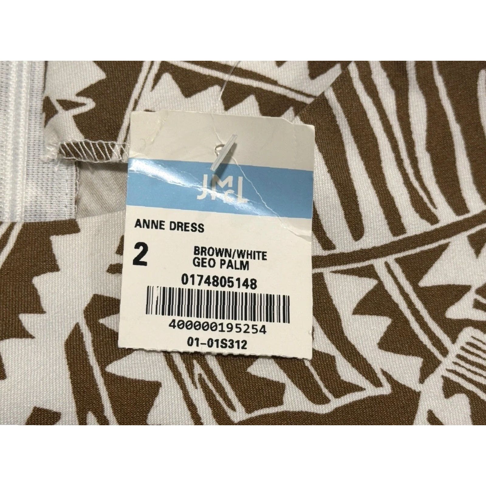 J.McLaughlin J. McLaughlin Anne Midi Dress Brown Palm Leaf Sleeveless Crew Neck Zip Sz 2, NWT, Sheath, 76% Rayon 21% Nylon 3% Spandex, Casual Womens Dress Client 2 Size XS / US 0-2 / IT 36-38 - 5 Thumbnail