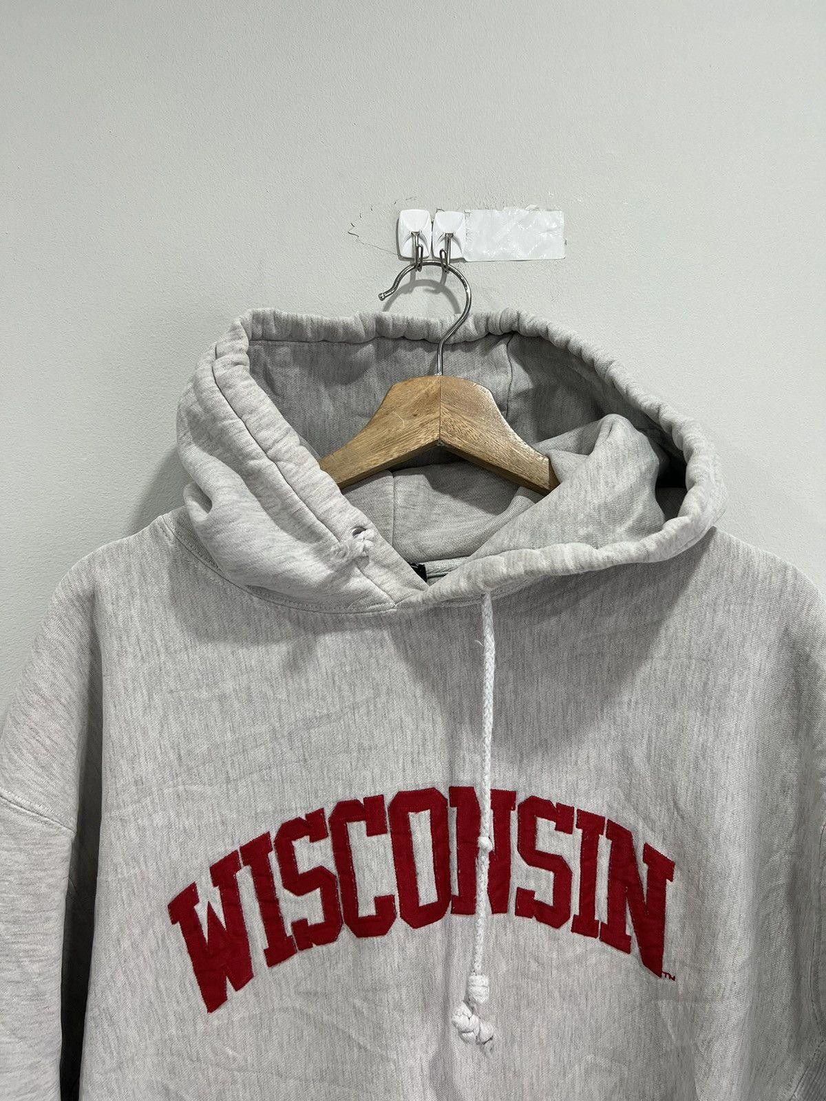 Vintage Vintage Wisconsin Spellout Hoodie sweater thrashed Size US L / EU 52-54 / 3 - 5 Thumbnail