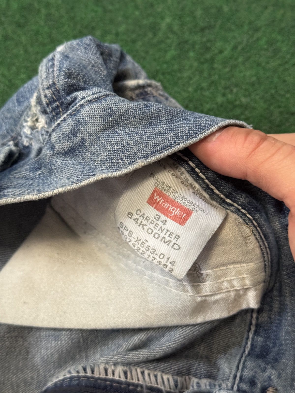 Wrangler Y2K Carpenter Baggy Light Wash Jorts Skater Denim Shorts Size US 34 / EU 50 - 3 Thumbnail