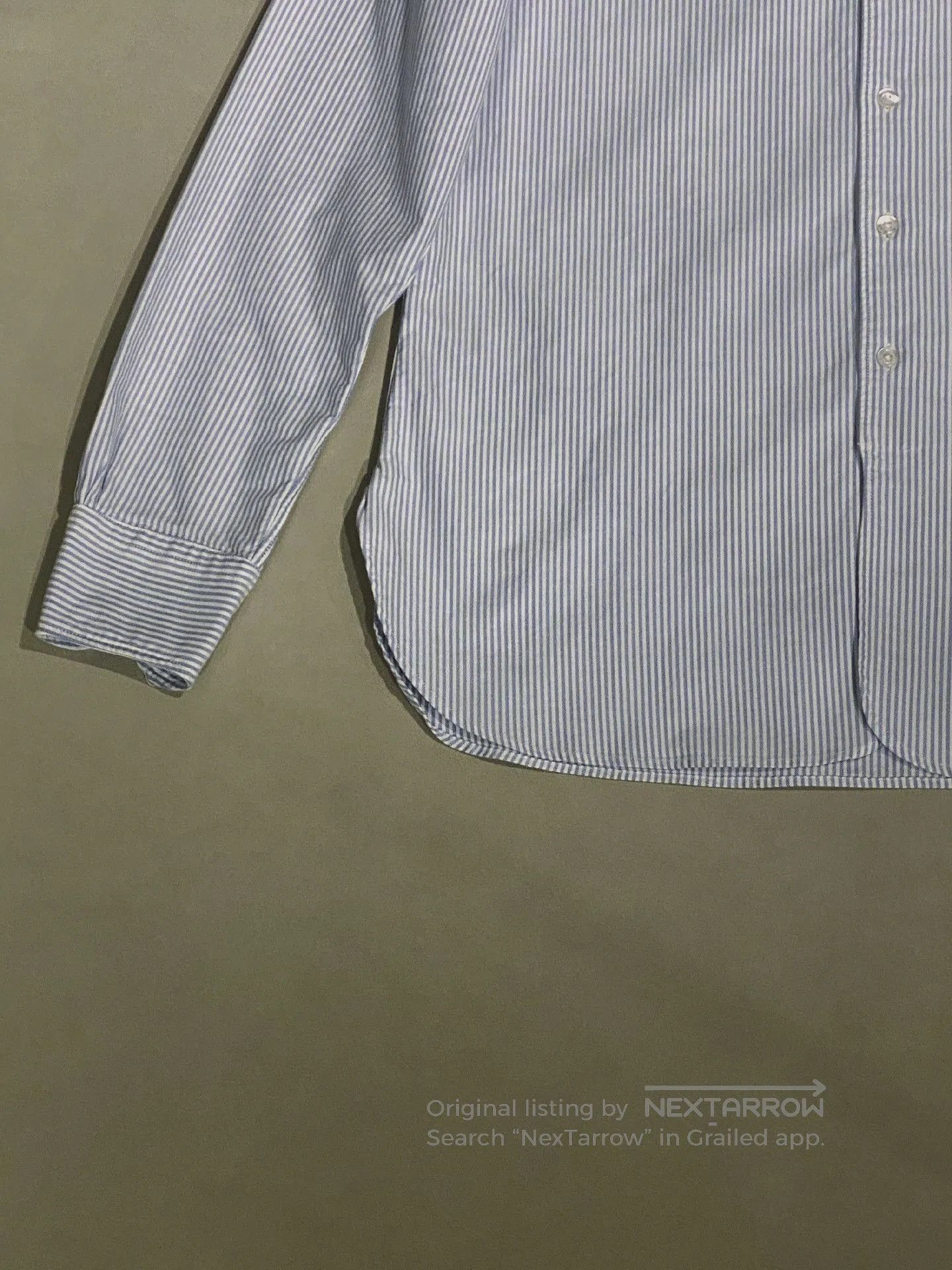 Fortela FORTELA Blue White Stripe Oxford Shirt. Size US M / EU 48-50 / 2 - 8 Thumbnail