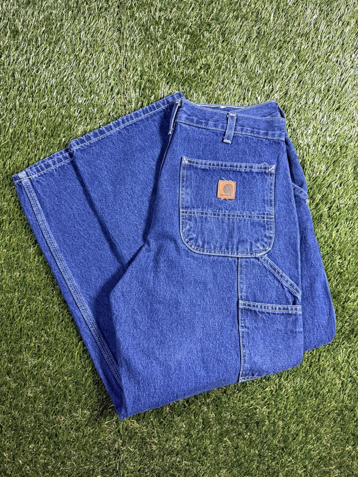Carhartt Vintage 90s Carhartt Baggy Denim White Stitch Jean Pants Size US 32 / EU 48 - 4 Thumbnail