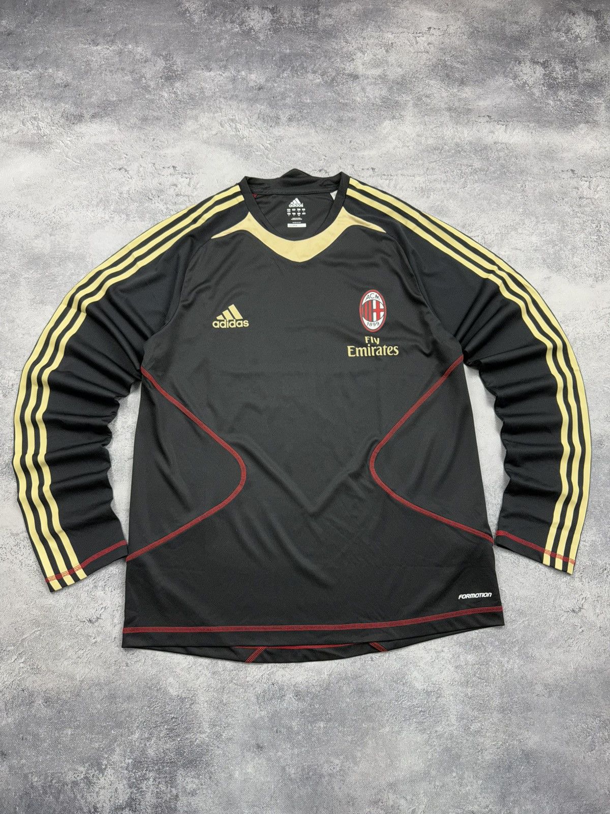 Adidas Vintage Adidas AC Milan Training Top Long Sleeve Jersey Size US L / EU 52-54 / 3 - 3 Thumbnail