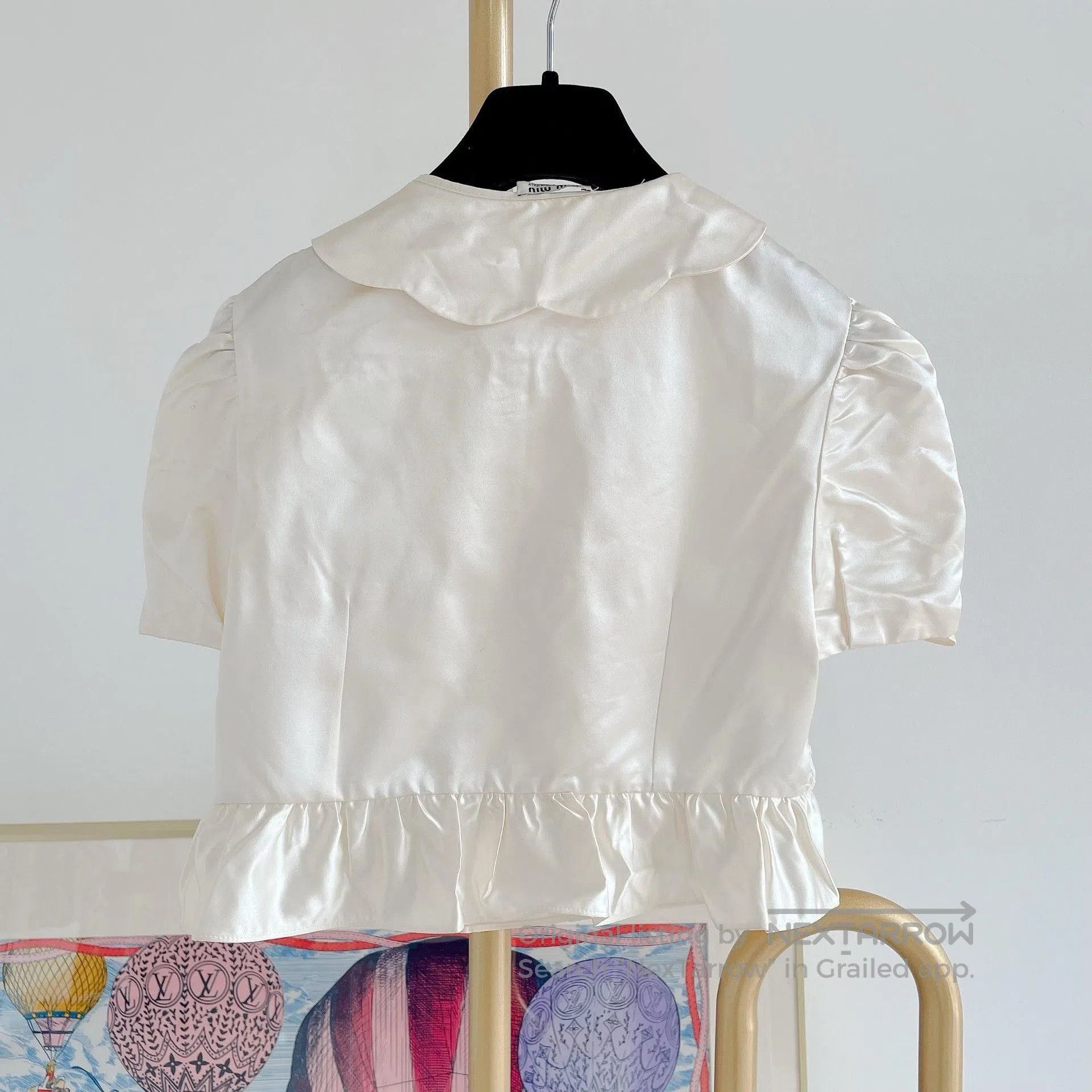 Miu Miu Miu Miu White Silk Top. Size XS / US 0-2 / IT 36-38 - 2 Thumbnail