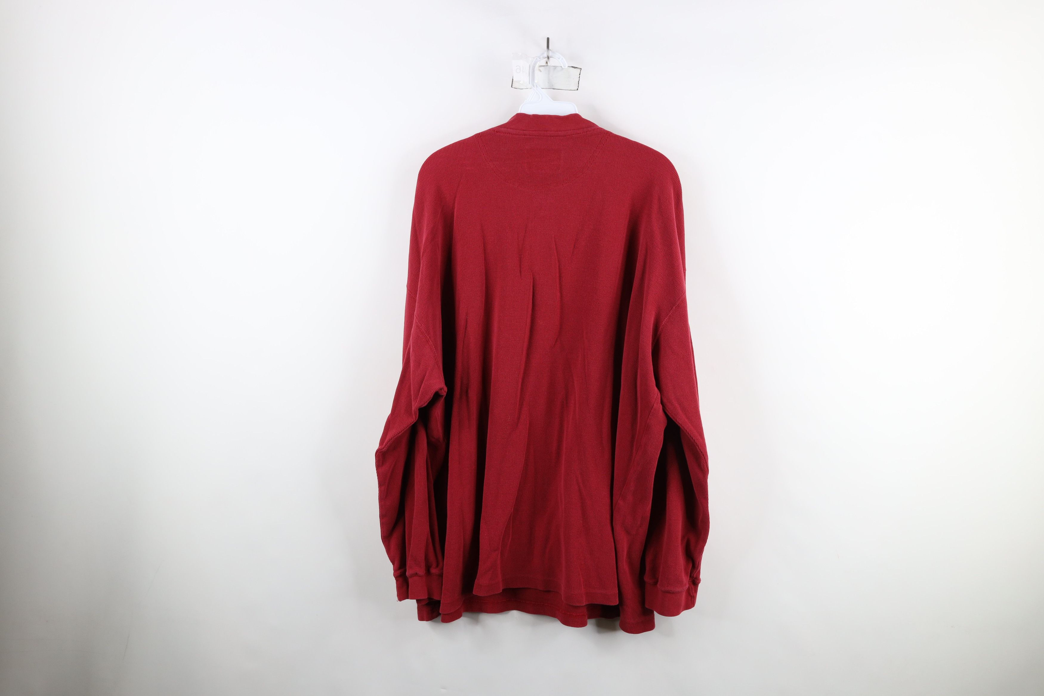Vintage × Woolrich Woolen Mills Vintage 90s Woolrich Thermal Waffle Knit Henley T-Shirt Red Size US XL / EU 56 / 4 - 12 Thumbnail