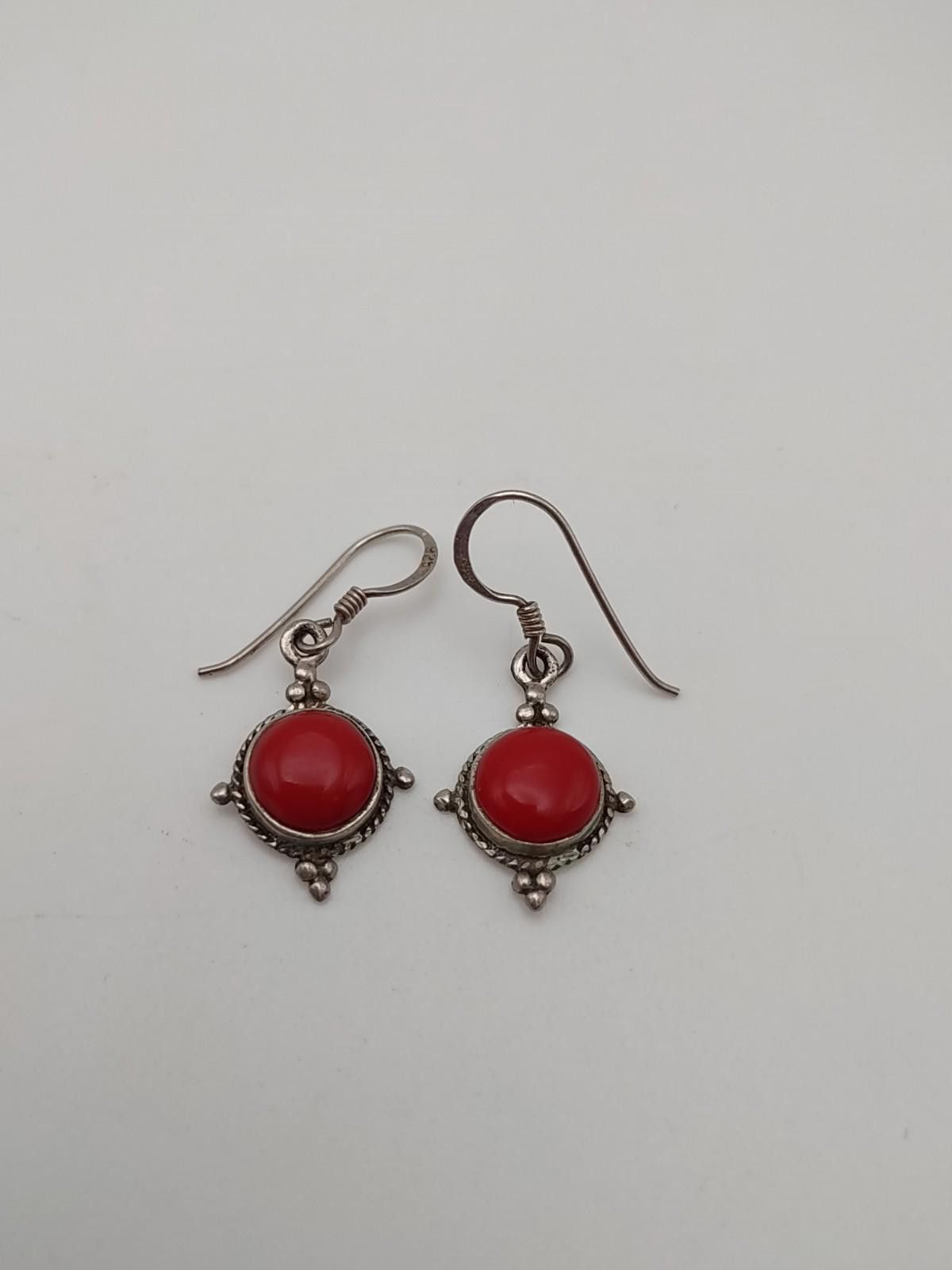 The Unbranded Brand Vintage 925 Sterling Silver Red Jasper Bali Drop Earrings Size ONE SIZE - 2 Thumbnail