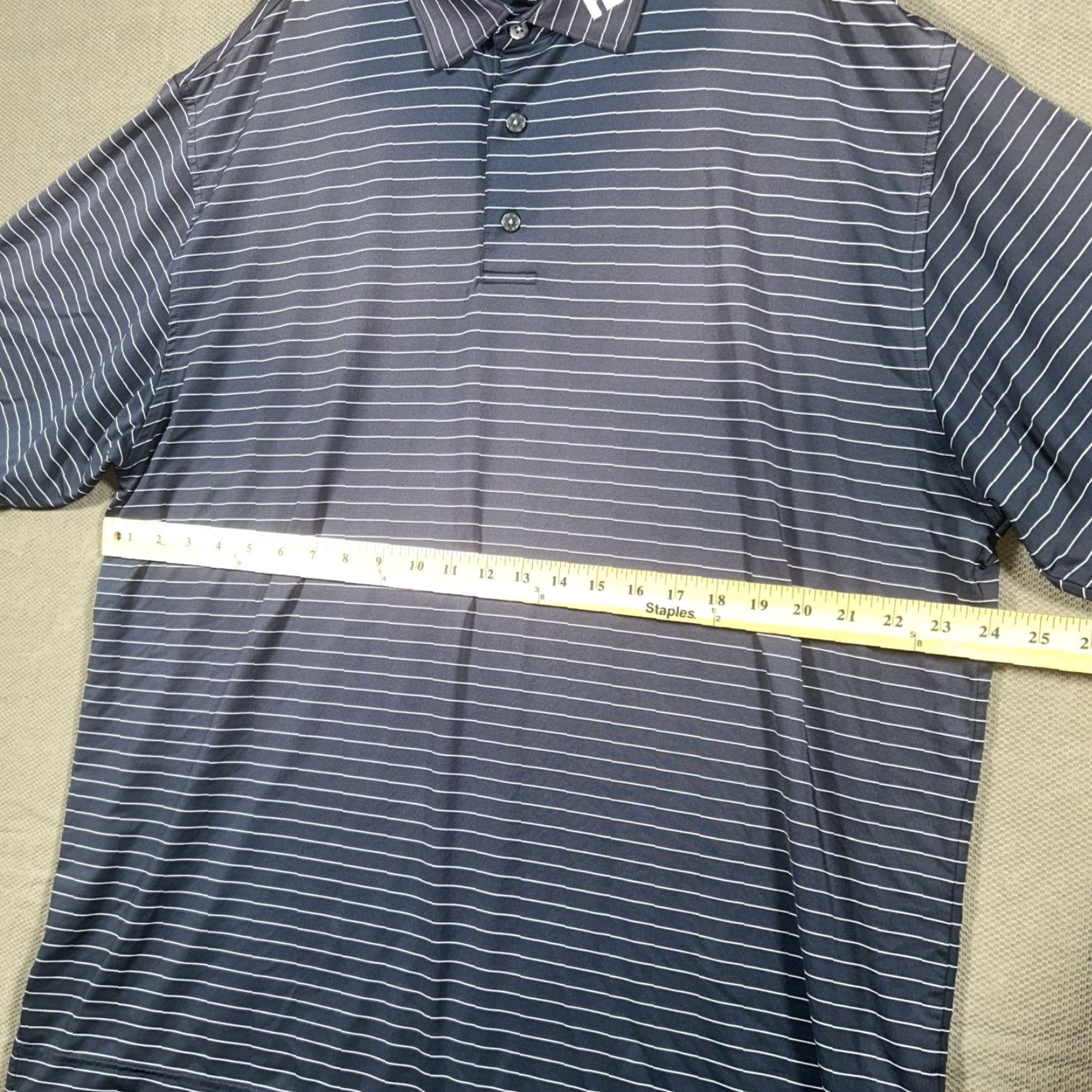 Footjoy FootJoy Polo Shirt Mens XL Striped Golf Performance Tour Collar Logo Navy Blue Size US XL / EU 56 / 4 - 4 Thumbnail
