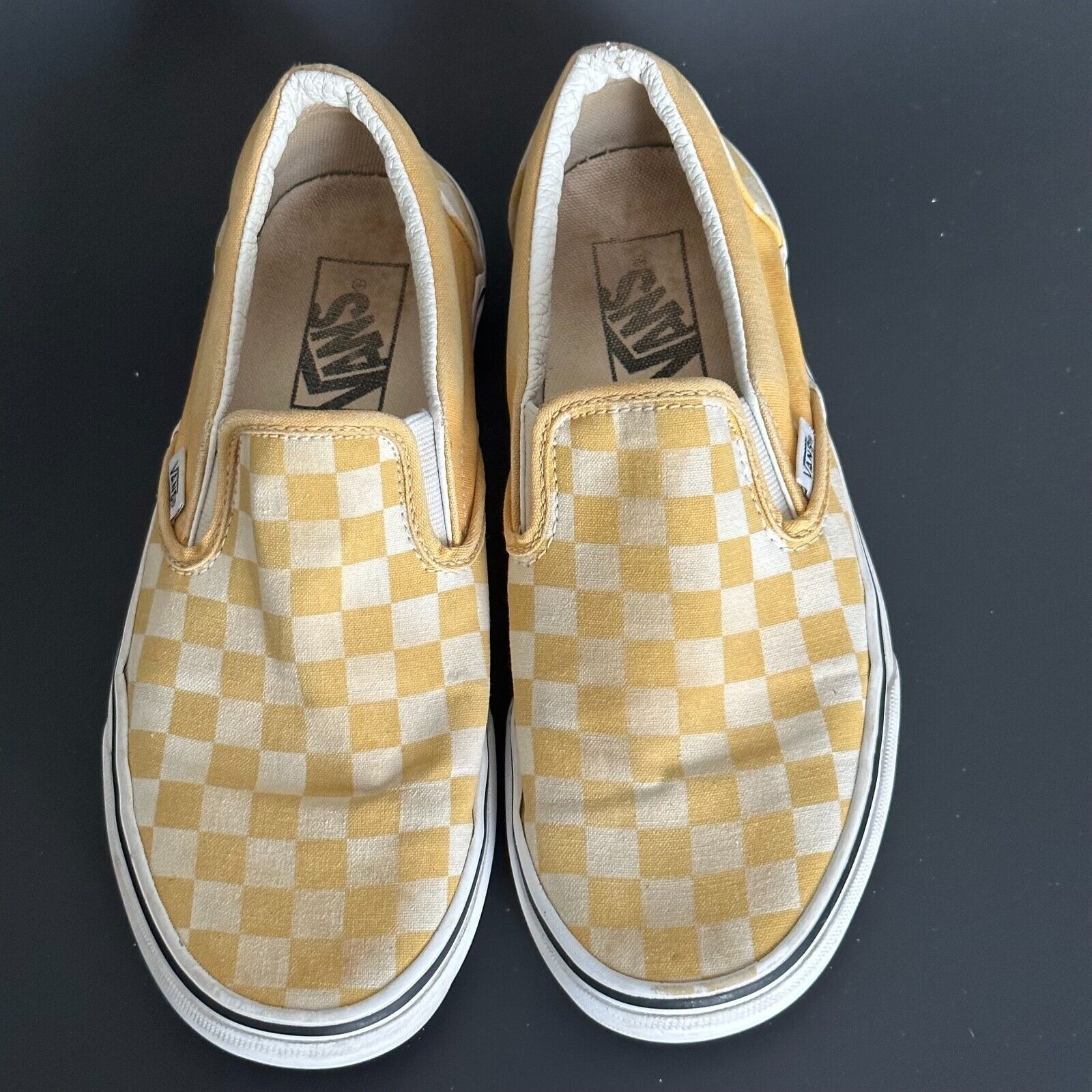 Vans VANS Classic Slip On Checker Yellow&White Men 6/Wo7.5 Skater Size US 6 / EU 39 - 1 Thumbnail