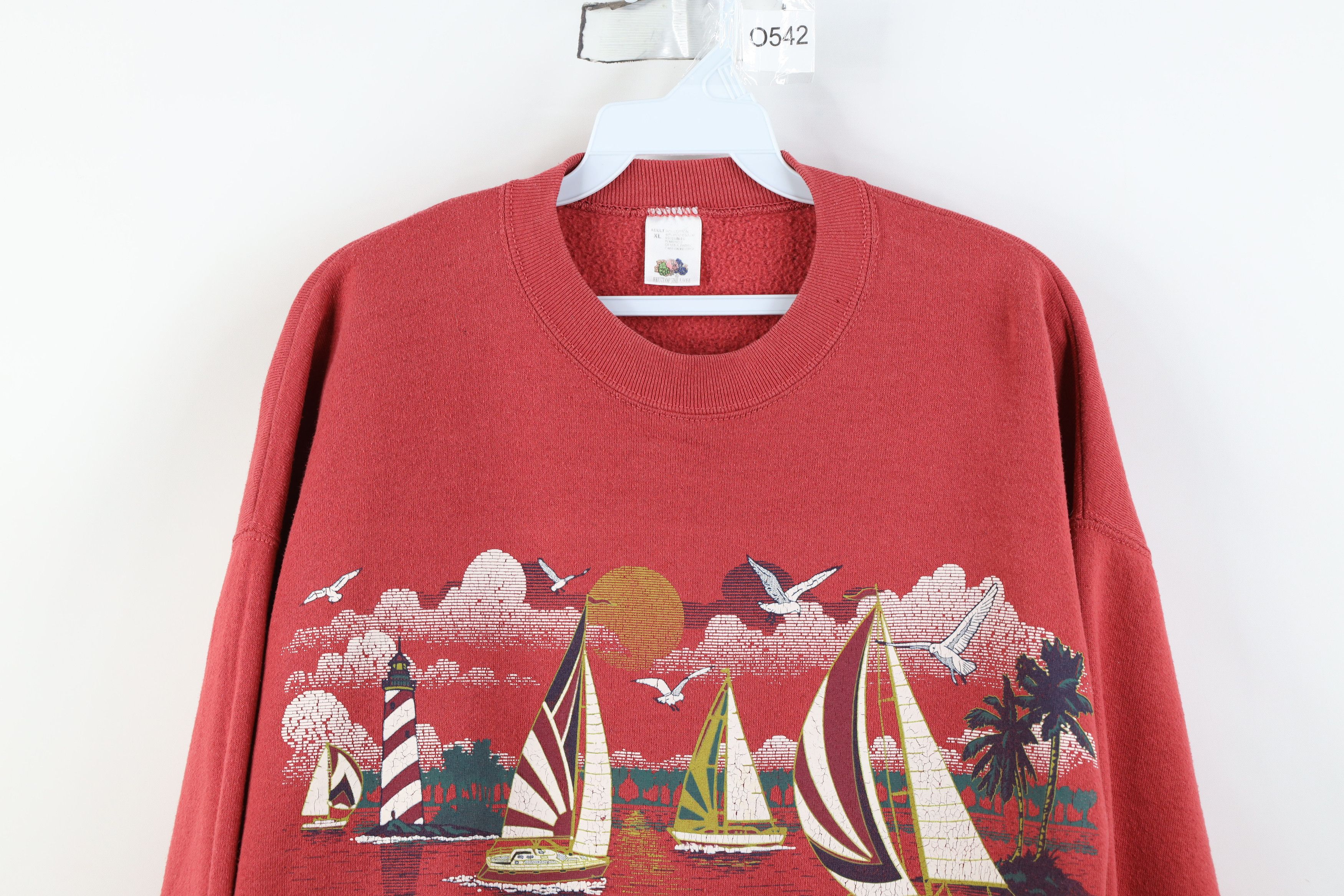 Vintage Vintage 90s Myrtle Beach Sailboat Sailing Print Sweatshirt Size XL / US 12-14 / IT 48-50 - 2 Thumbnail