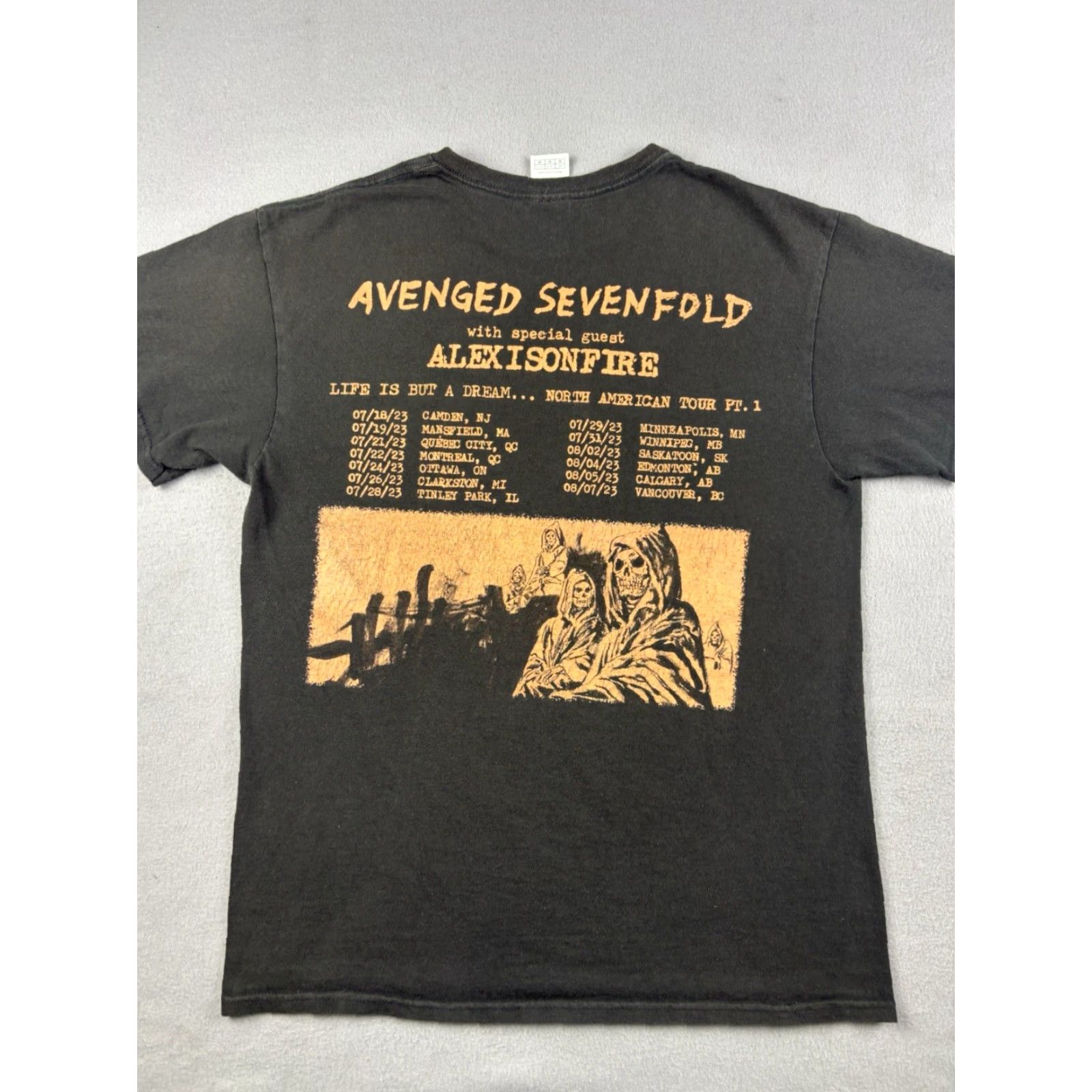 Vintage Avenged Sevenfold Shirt Band Black M North American Tour Alexisonfire Mens Short Sleeve Crew Neck Graphic Print Cotton Size US M / EU 48-50 / 2 - 5 Thumbnail