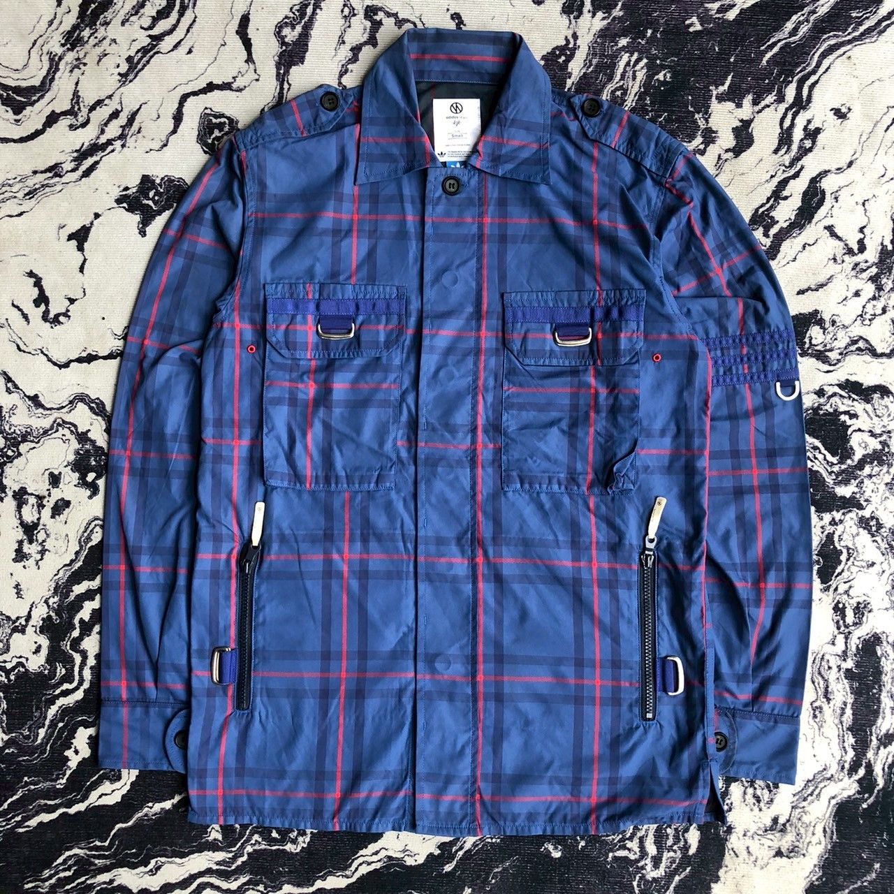 Adidas Adidas ObyO Blue Plaid Utility Jacket Size US S / EU 44-46 / 1 - 2 Thumbnail