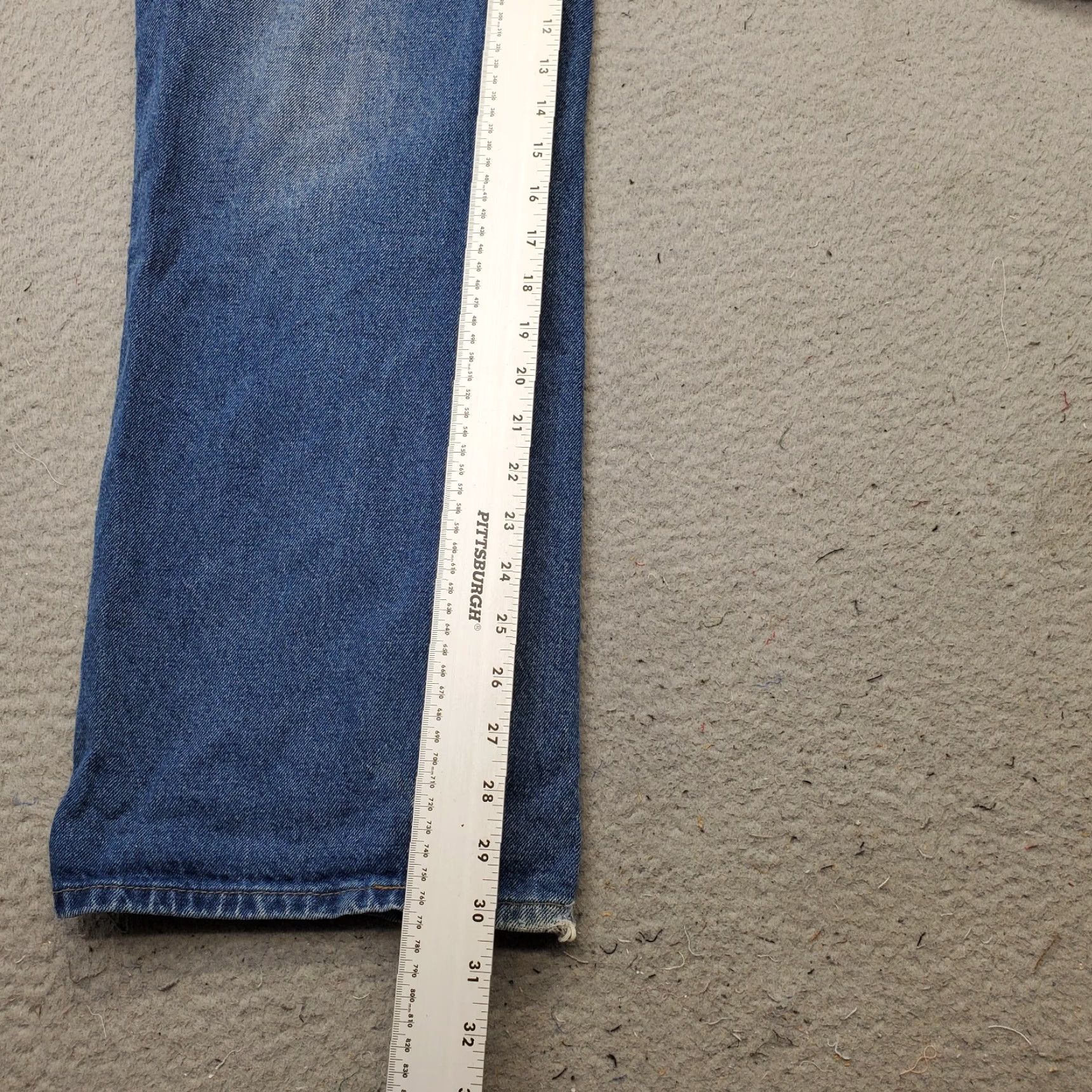 Vintage Edikted Womens XS Blue Denim Baggy Jeans Carpenter Faded Medium Wash 5-Pocket Regular Inseam 30.25" Hammer Loop Streetwear Size 26" / US 2 / IT 38 - 4 Thumbnail