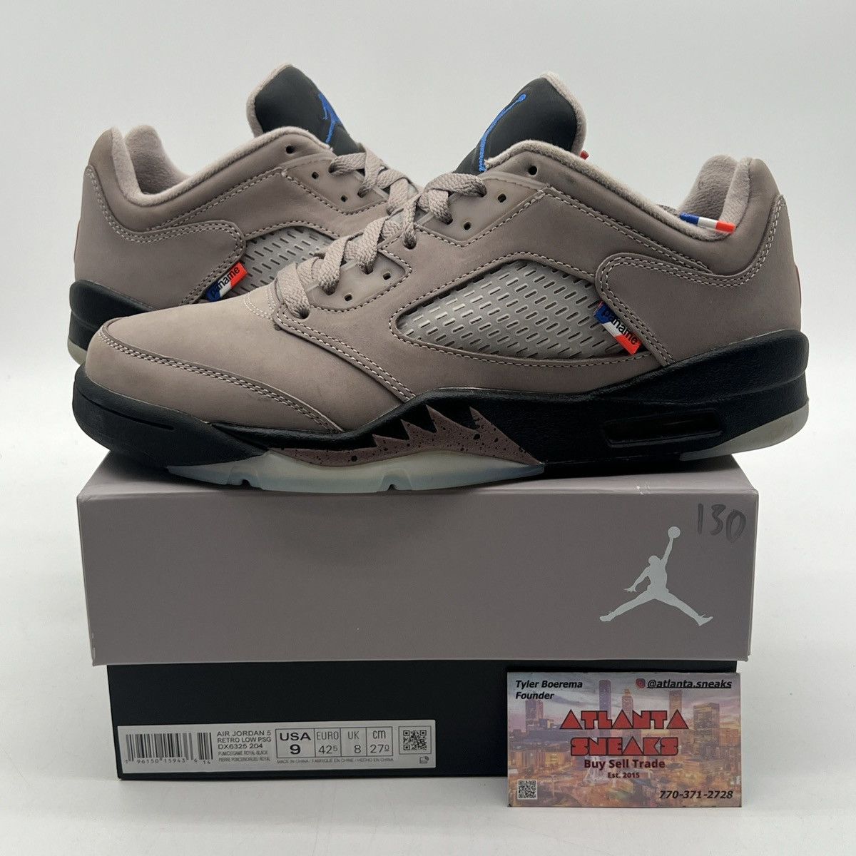 image of Paris Saint Germain X Air Jordan 5 Low Paname Shoes in Plum, Men's (Size 9)
