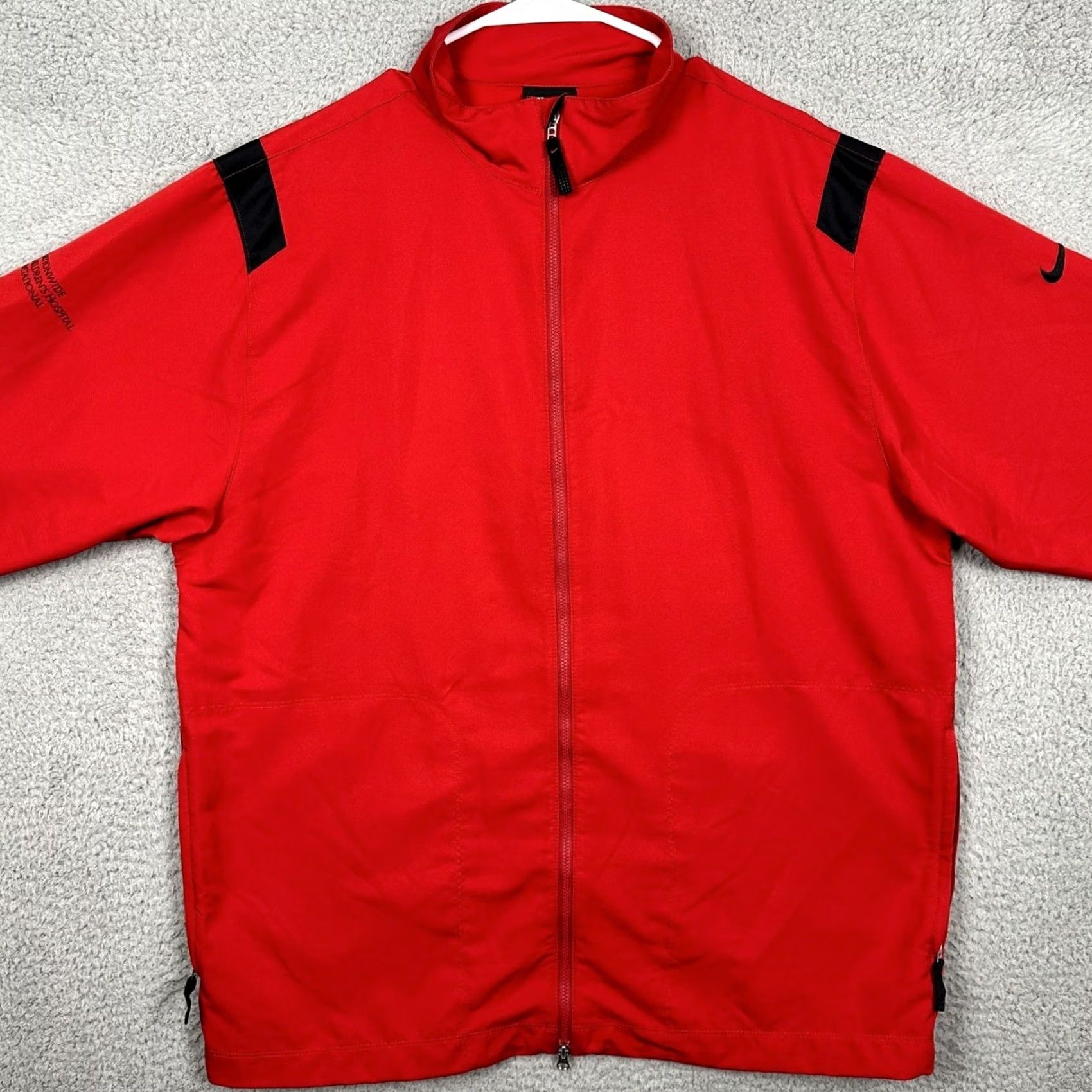Nike Nike Golf Jacket Mens Large Full Zip Red Black Colorblock Lightweight EUC Size US L / EU 52-54 / 3 - 3 Thumbnail