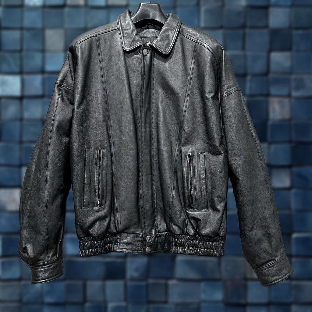 Wilson VINTAGE Wilson Leather Jacket Mens MT Medium Tall Black Bomber Full Zip Thinsulate EUC Size US M / EU 48-50 / 2 - 1 Thumbnail