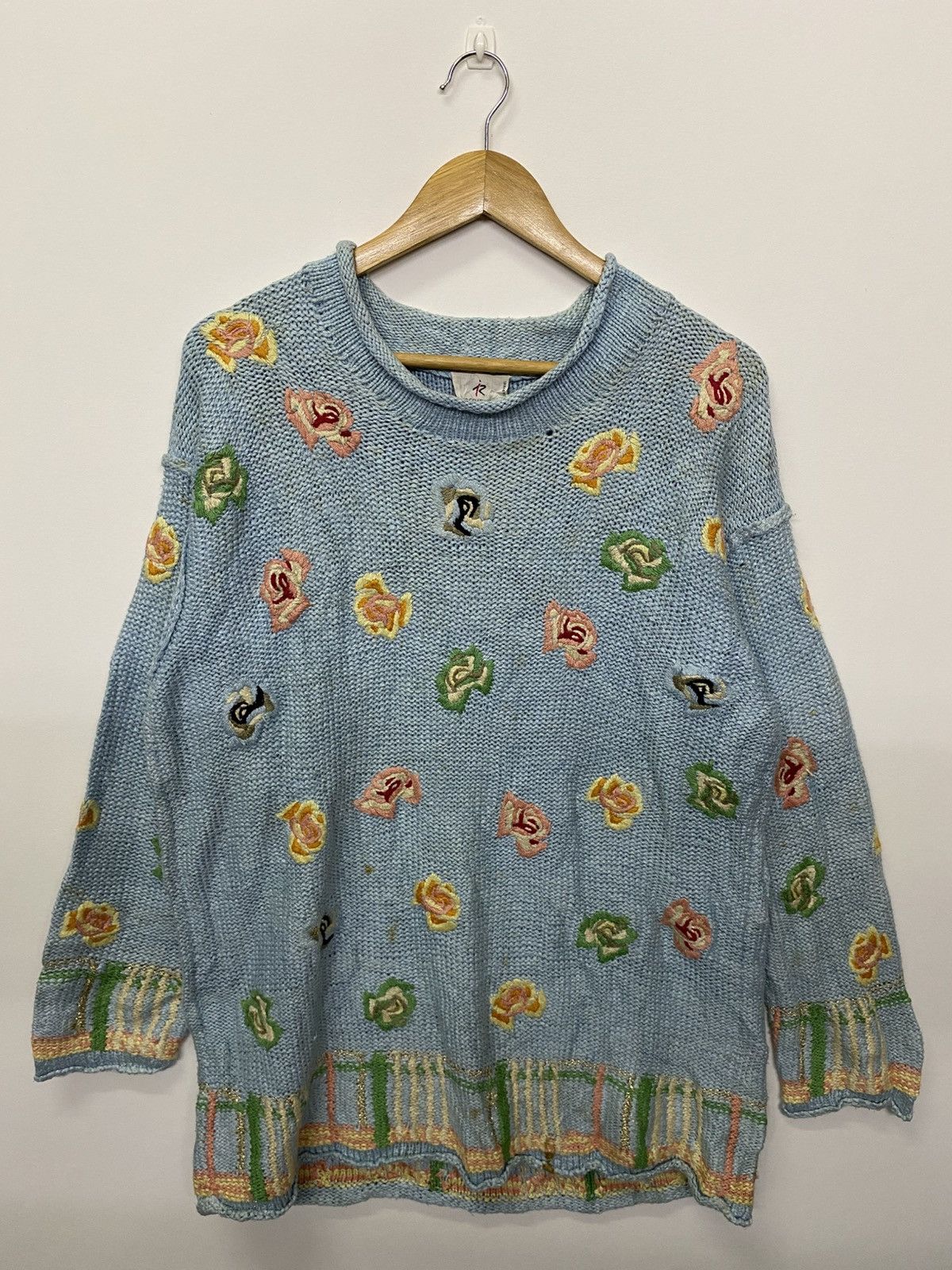 Sonia Rykiel VTG Sonia Rykiel ©️1989 Embroidery Flower Knitwear Sweatshirt Size S / US 4 / IT 40 - 1 Thumbnail