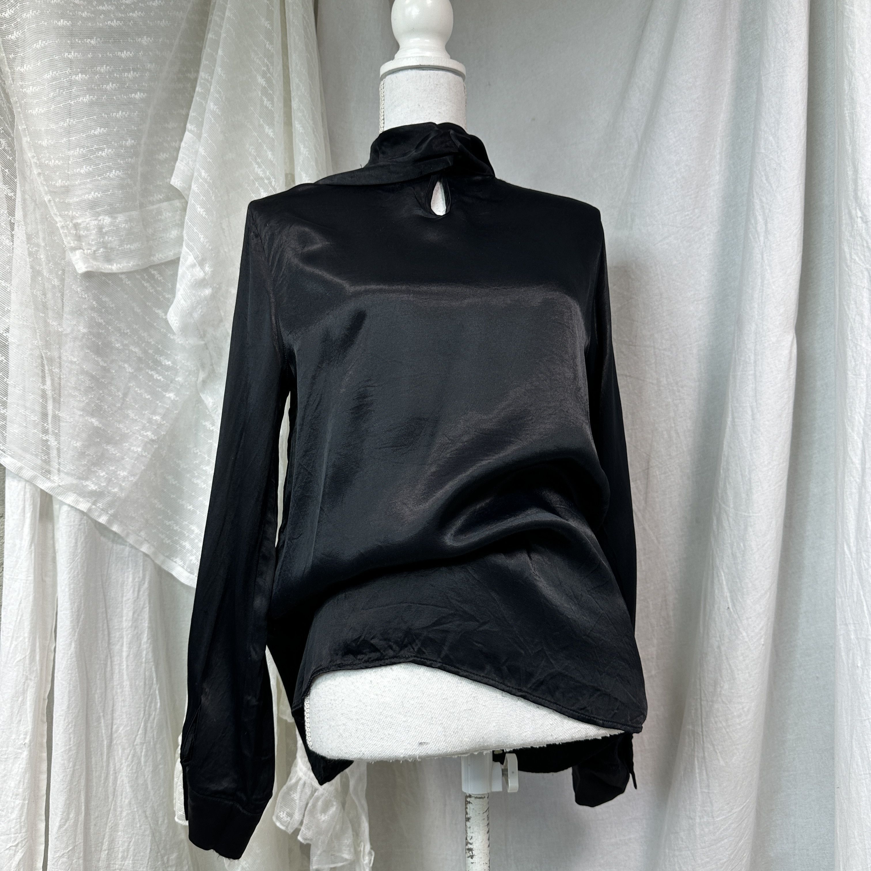Vintage Vintage Avant Garde Satin Neck Wrap Shirt Y2K Size M / US 6-8 / IT 42-44 - 4 Thumbnail