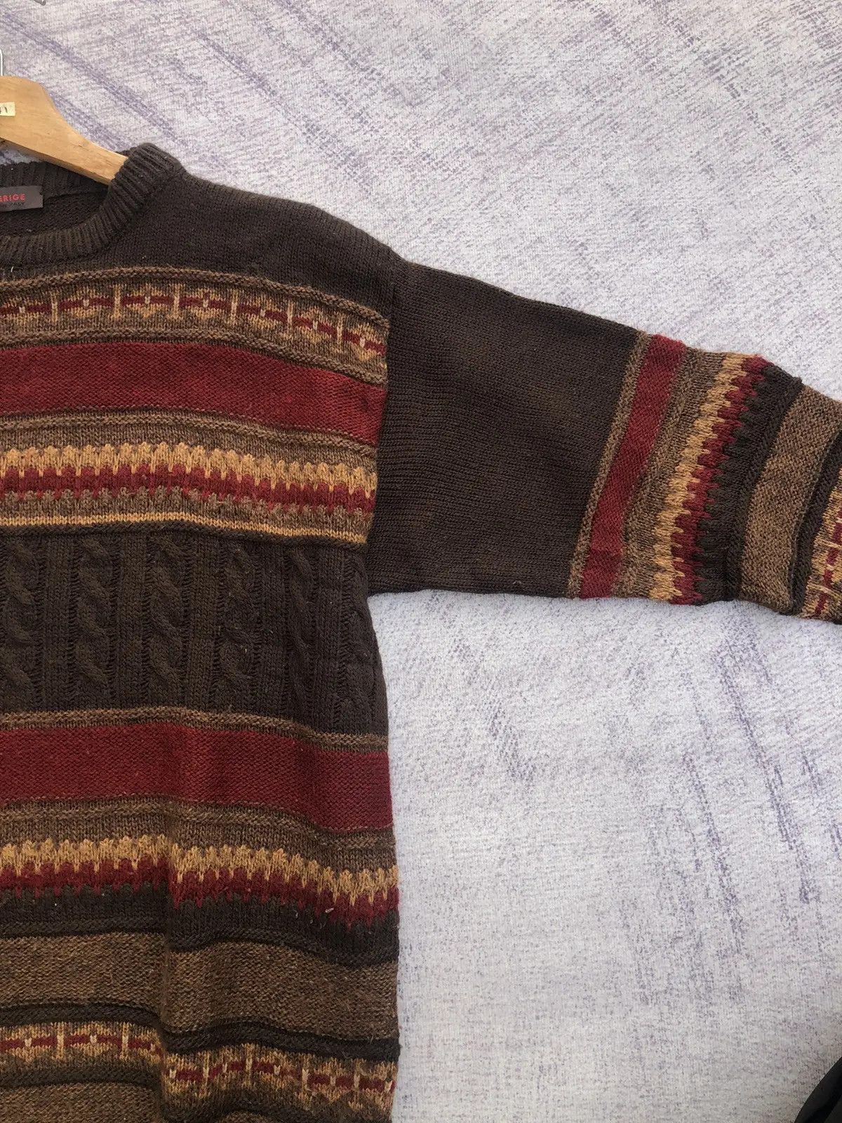 Aran Isles Knitwear × Homespun Knitwear 💥Vintage COLERIGE Stripe Pureknit Jumper Made In Italy Size US L / EU 52-54 / 3 - 6 Thumbnail
