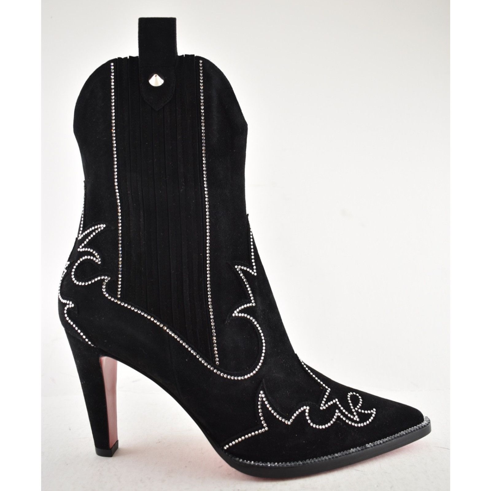 Christian Louboutin Christian Louboutin Santigag Strass Black Suede Boot 39.5 Size US 9.5 / IT 39.5 - 2 Thumbnail