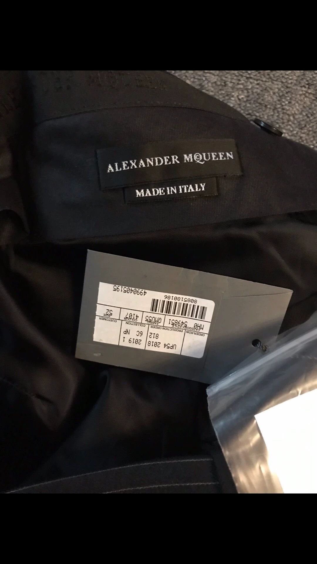 Alexander McQueen AMQ All Wool Blk Strp Floral Embroidered Chino 50/52 Size US 34 / EU 50 - 4 Thumbnail